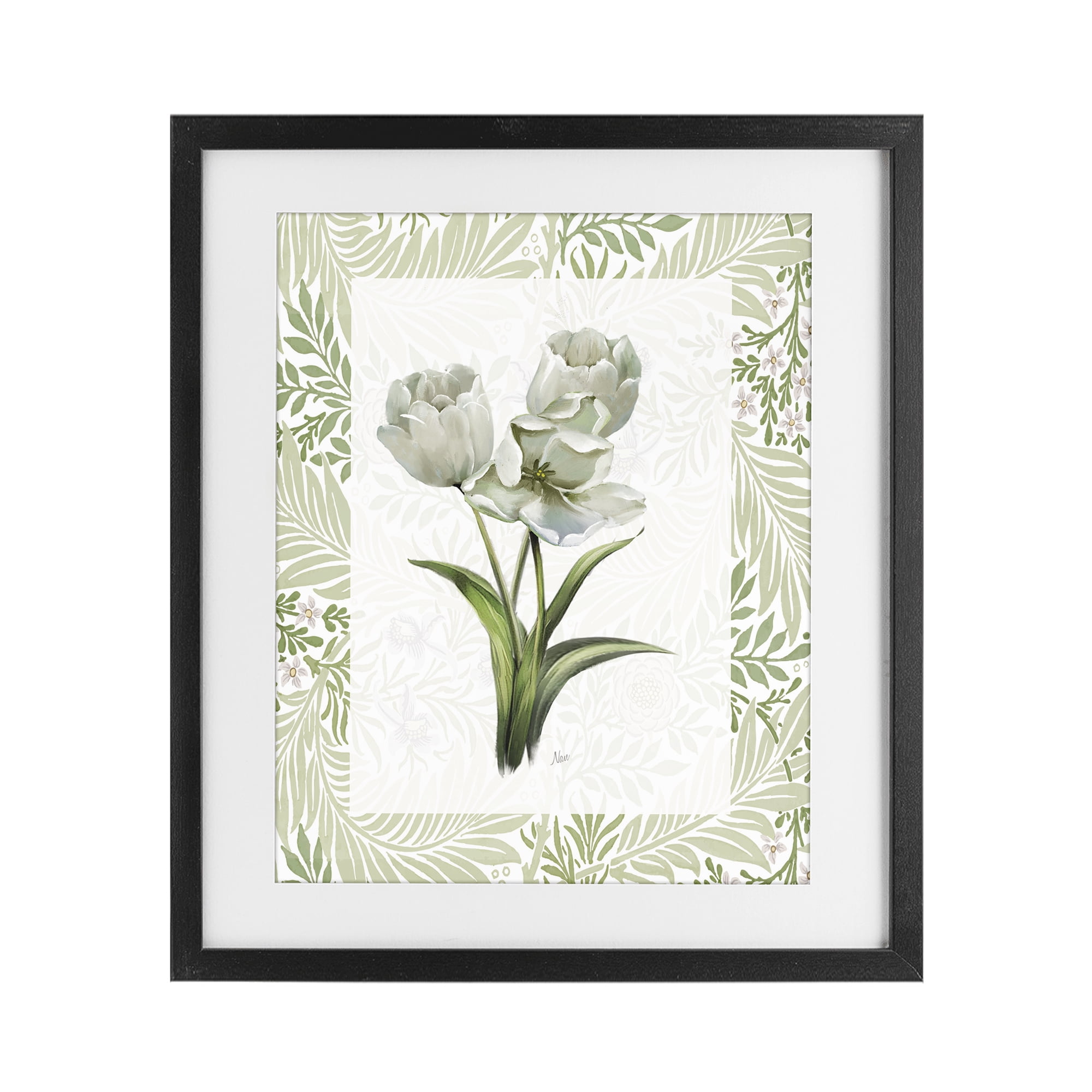 Stupell Industries Fresh Spring Tulip Bouquet Black Framed Print Under Glass, design by Nan