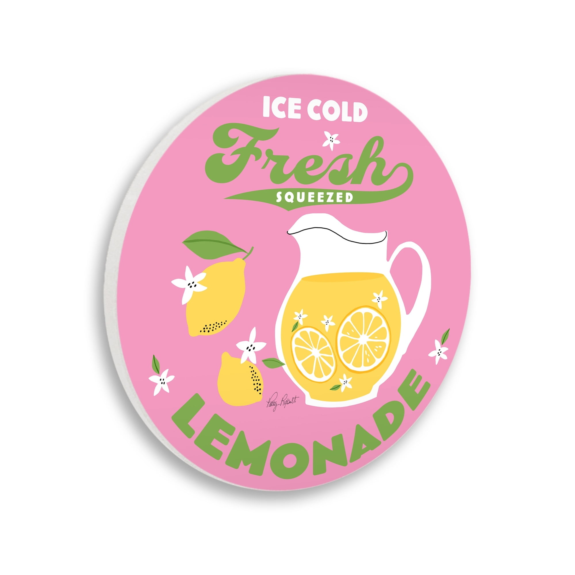 Stupell Industries Fresh Squeezed Lemonade Bold Pink Summer Lemons Graphic Art Unframed Art Print Wall Art, Design by Patty Rybolt