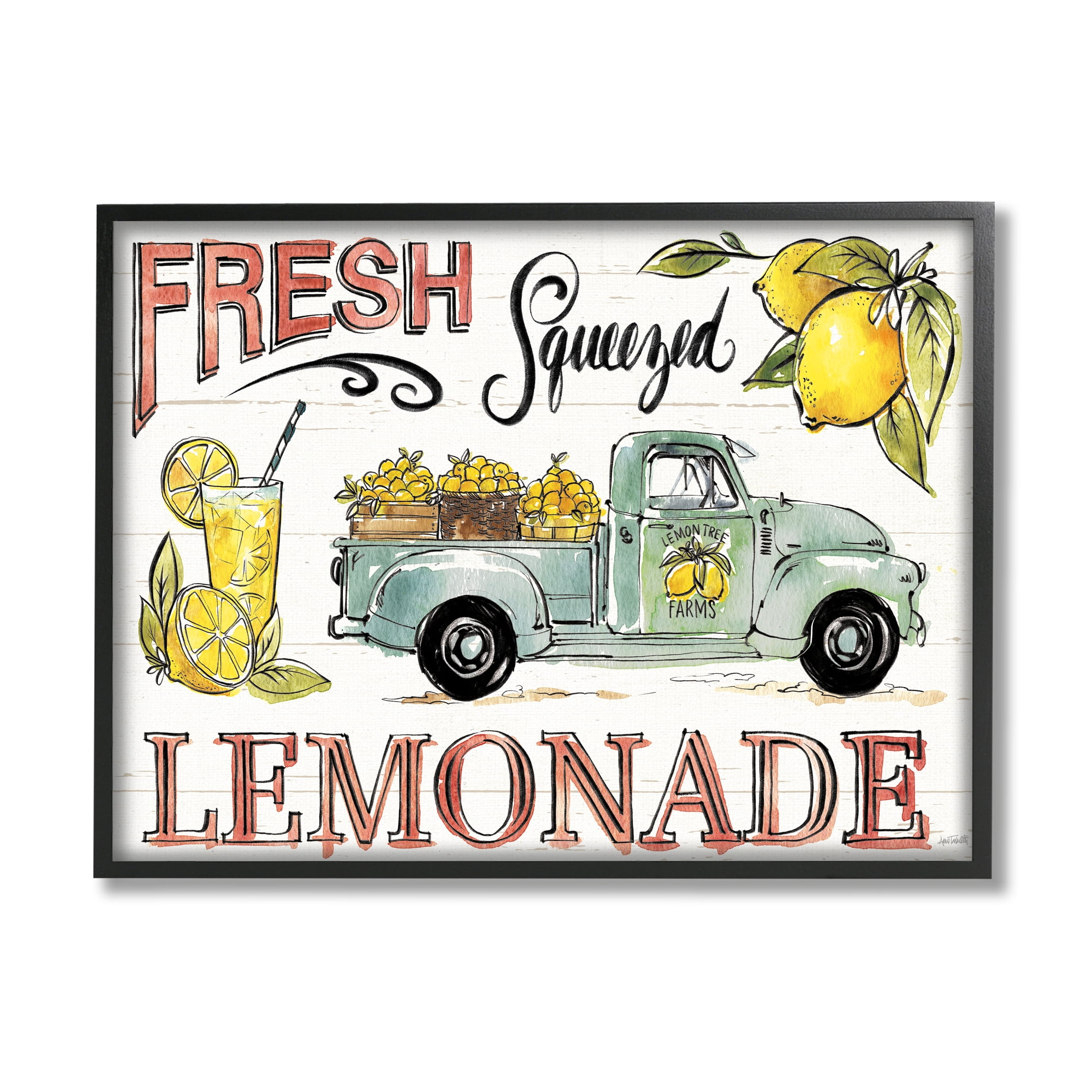 Stupell Industries Fresh Squeezed Lemonade Truck Country Summer Drink, 16 x 20, Design by Anne Tavoletti