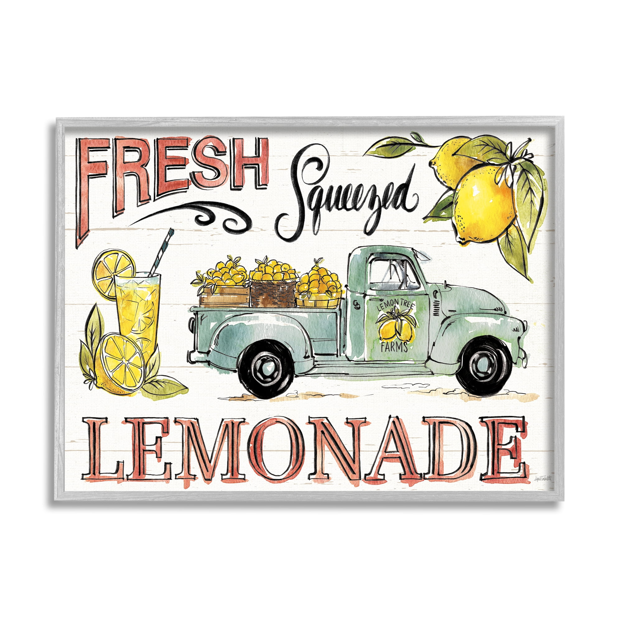 Stupell Industries Fresh Squeezed Lemonade Truck Country Summer Drink, 16 x 20, Design by Anne Tavoletti