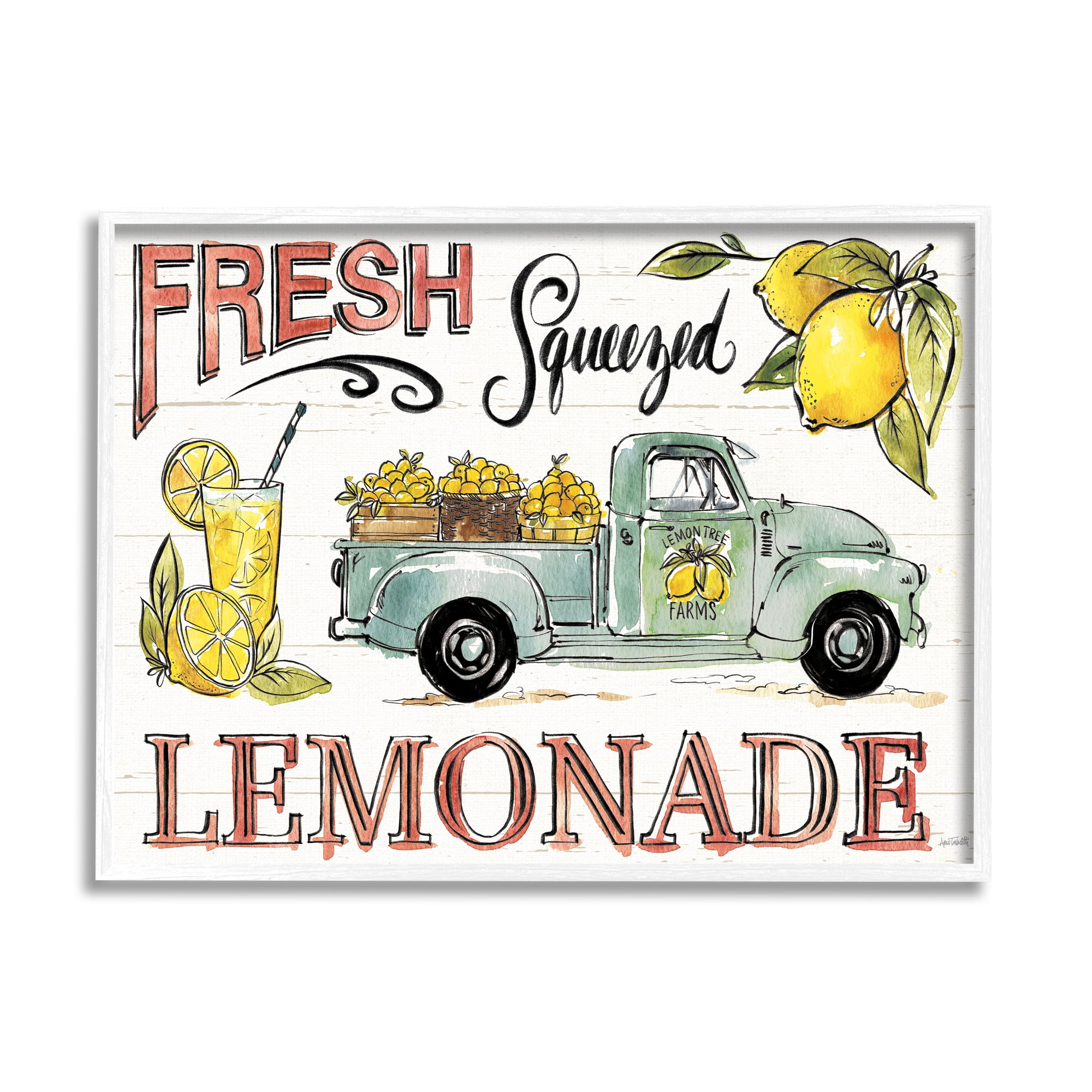 Stupell Industries Fresh Squeezed Lemonade Truck Country Summer Drink, 24 x 30, Design by Anne Tavoletti
