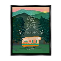 Stupell Industries Fresh Start New Mindset Inspirational Painting Black Floater Framed Canvas Art Print Wall Art, 17 x 21