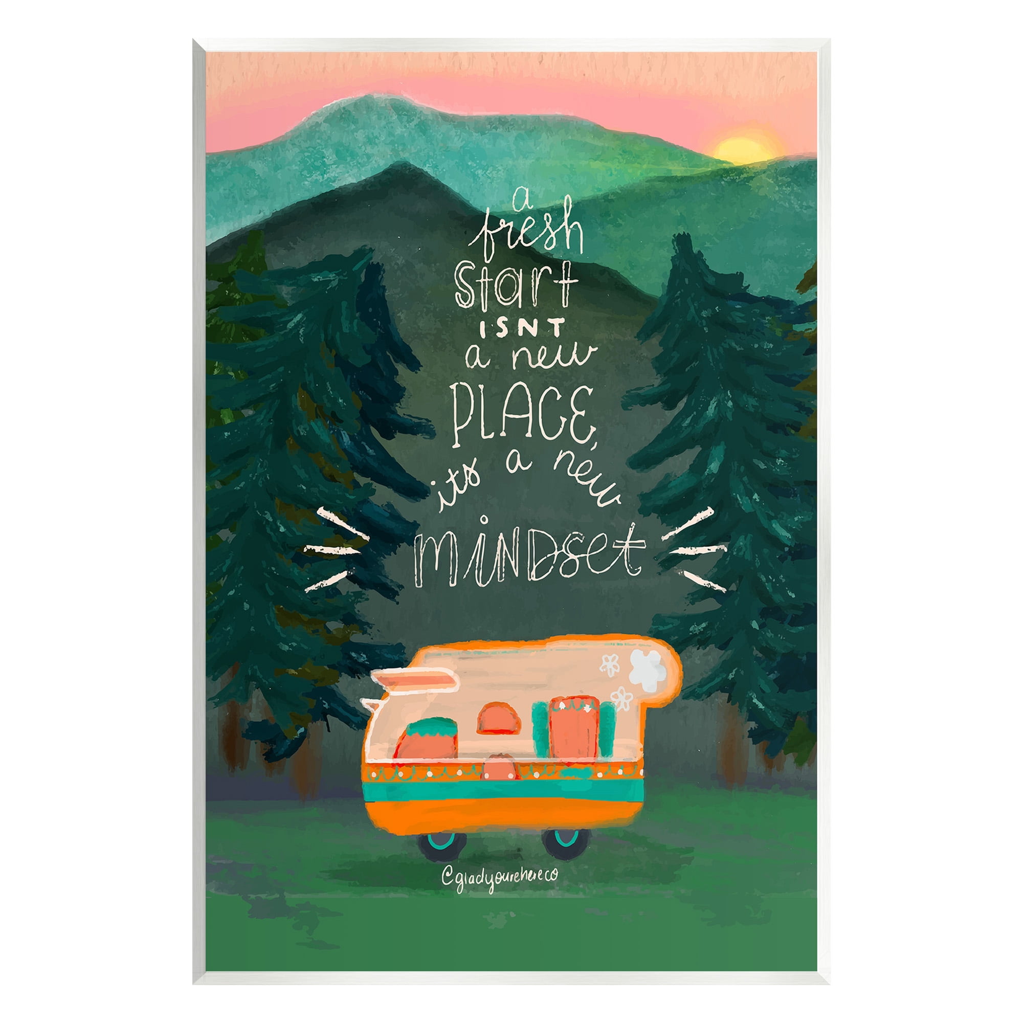 Stupell Industries Fresh Start New Mindset Inspirational Painting Unframed Art Print Wall Art, 13 x 19