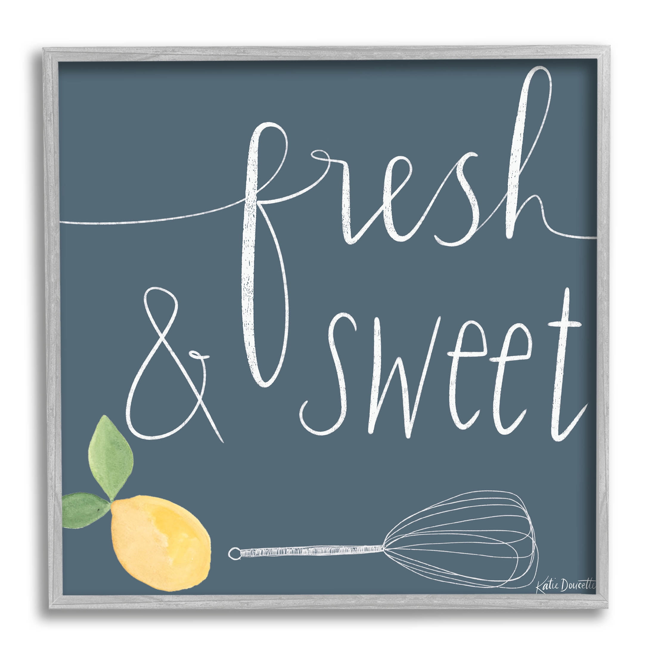 Stupell Industries Fresh & Sweet Citrus Fruit Cooking Graphic Art Gray Framed Art Print Wall Art, Design by Katie Doucette