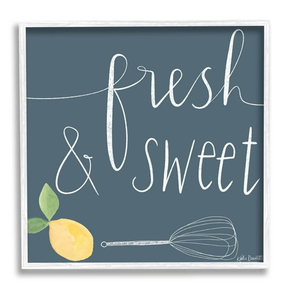 Stupell Industries Fresh & Sweet Citrus Fruit Cooking Graphic Art White Framed Art Print Wall Art, Design by Katie Doucette
