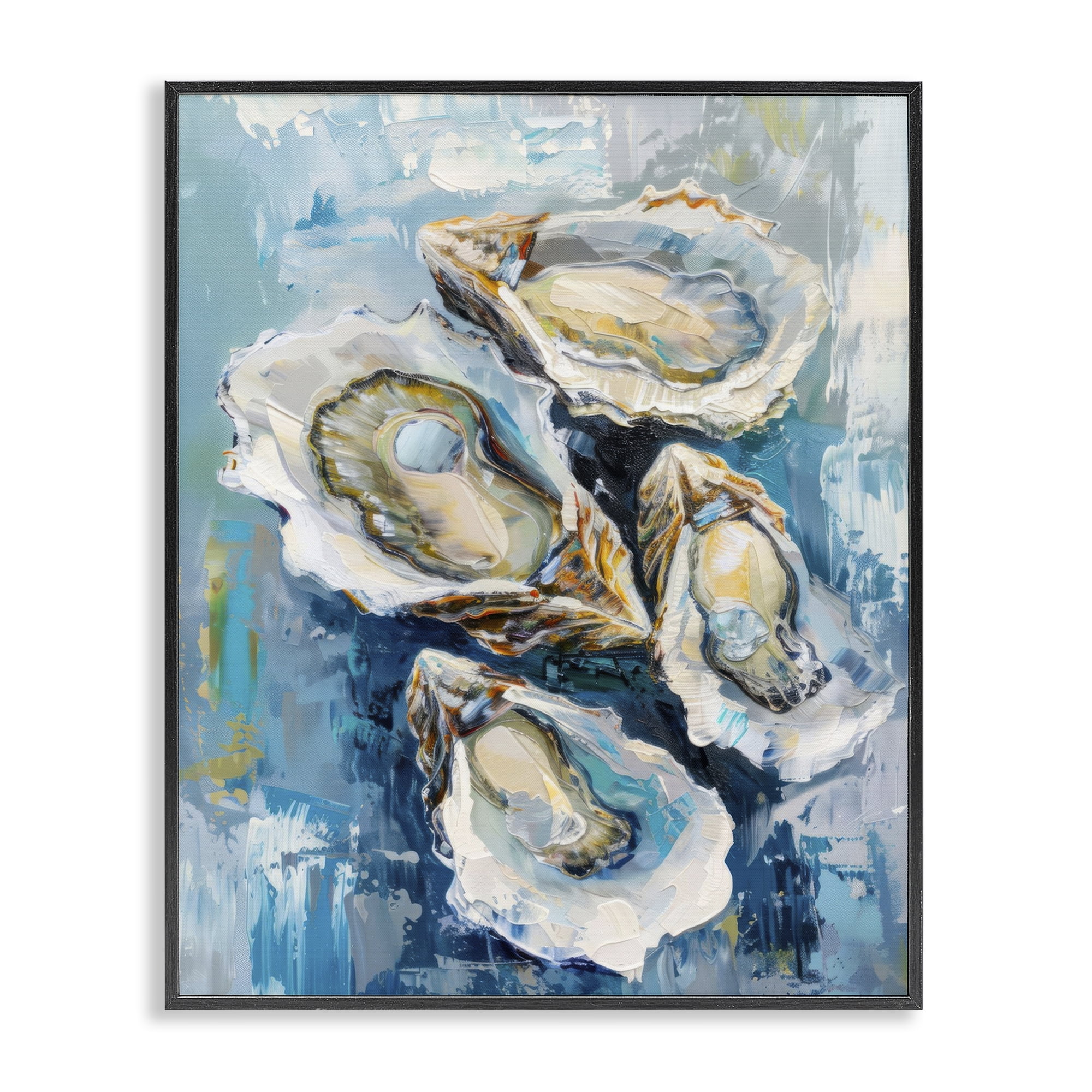 Stupell Industries Freshly Shucked Oysters Food & Beverage Painting Black Framed Art Print Wall Art, 24 x 30