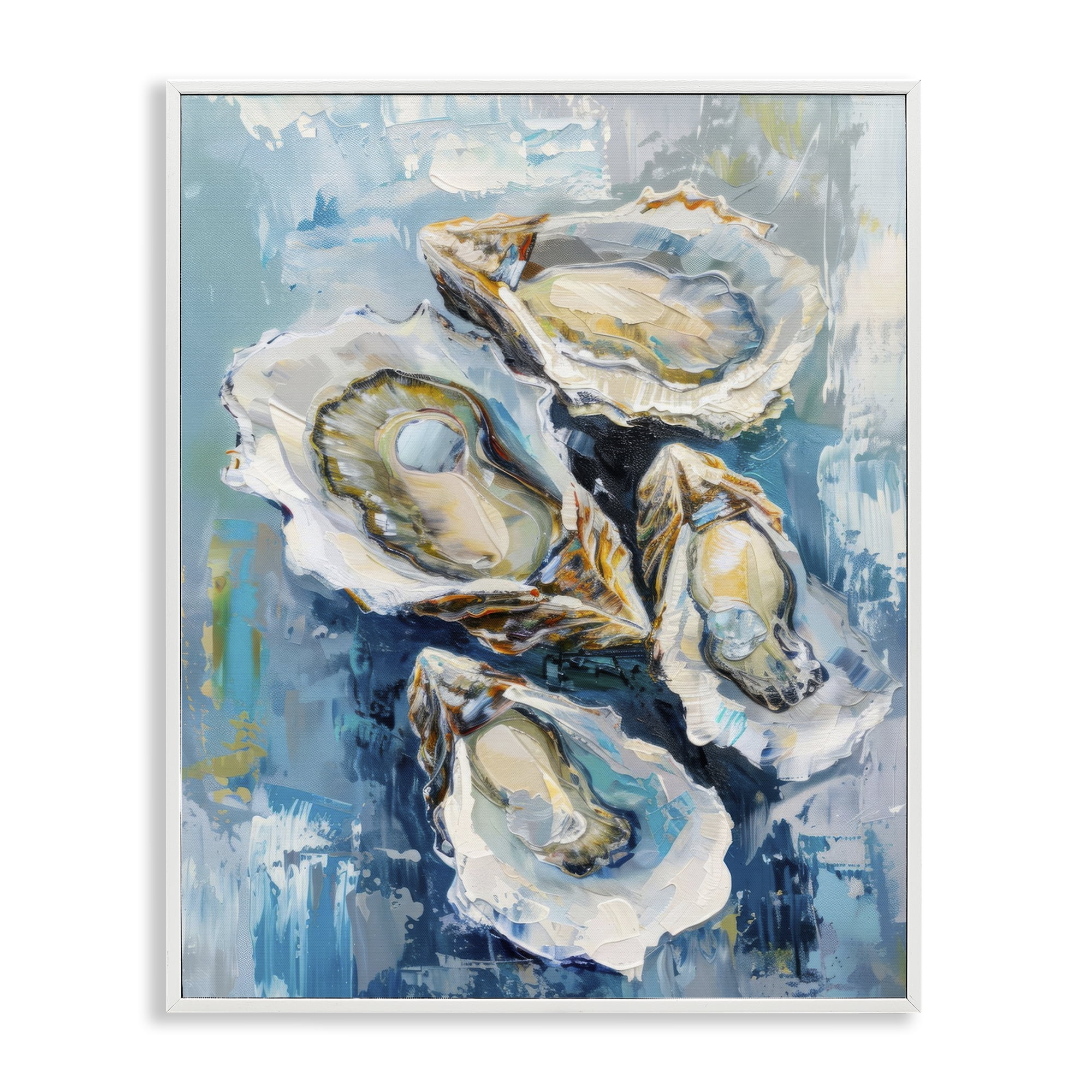 Stupell Industries Freshly Shucked Oysters Food & Beverage Painting White Framed Art Print Wall Art, 16 x 20