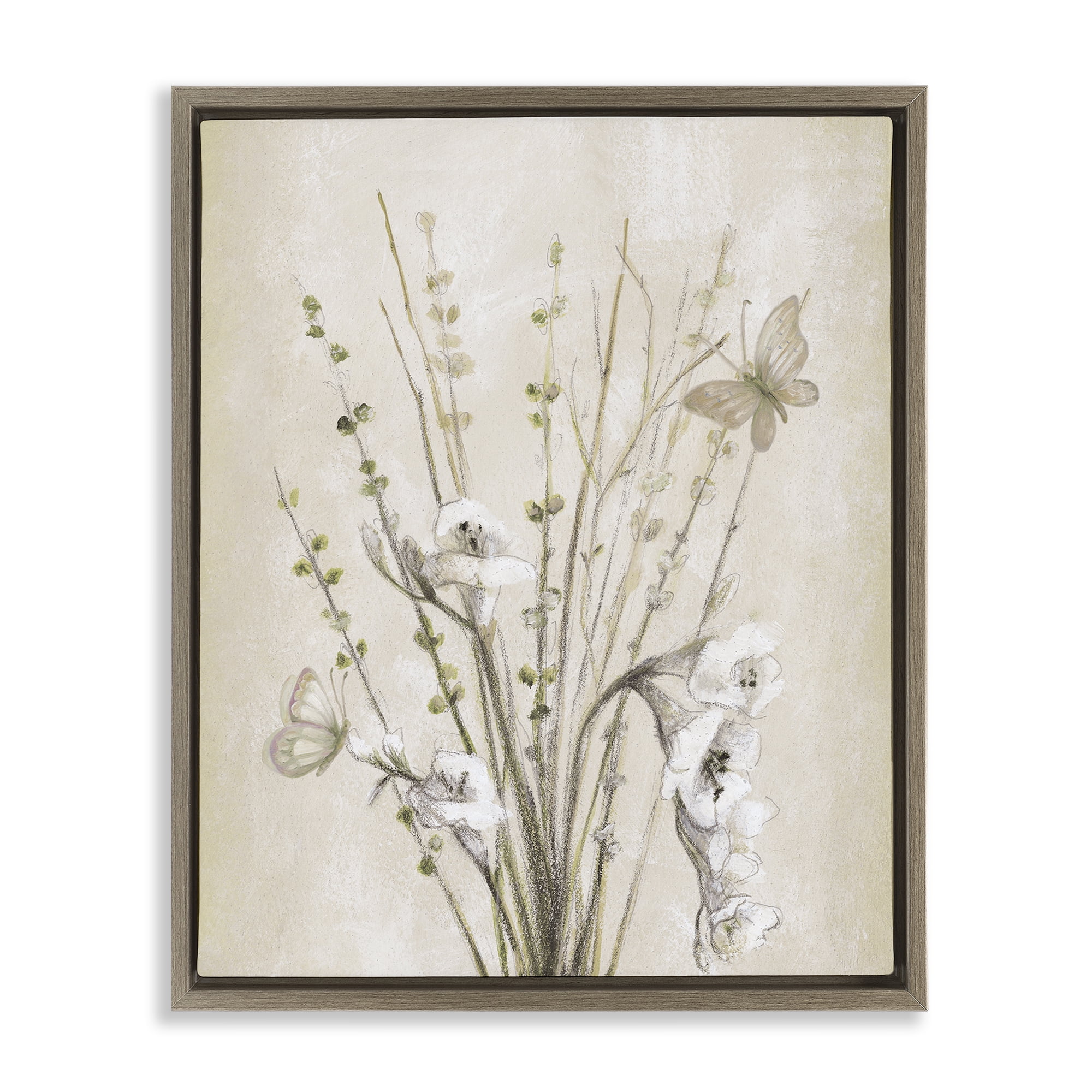 Stupell Industries Fresia & Date Branch Brown Framed Floater Canvas Wall Art, design by Lanie Loreth