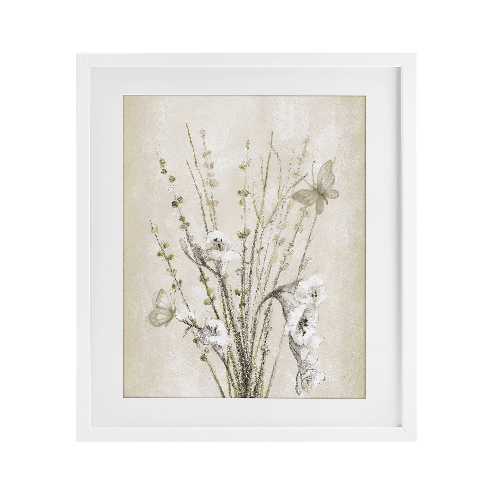 Stupell Industries Fresia & Date Branch White Framed Print Under Glass, design by Lanie Loreth