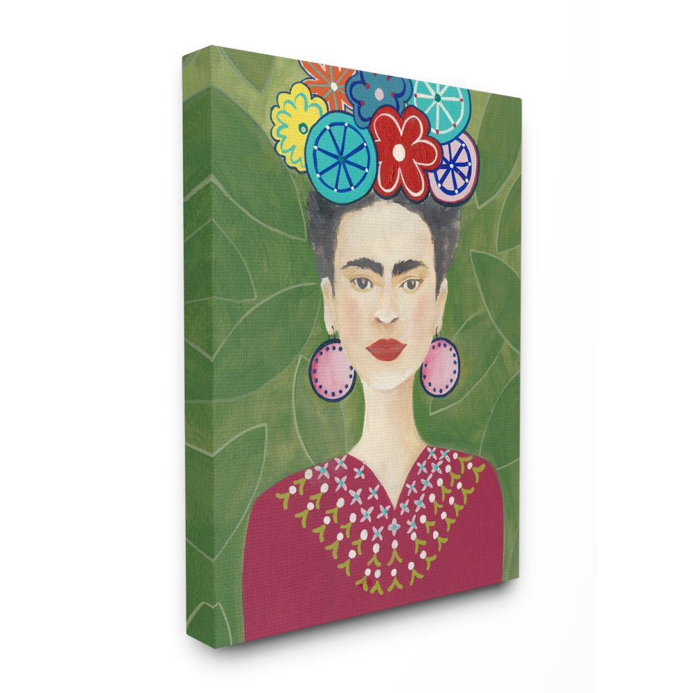 Stupell Industries Frida Fashion Designer Pattern Painting Green Super Canvas Wall Art by Regina Moore
