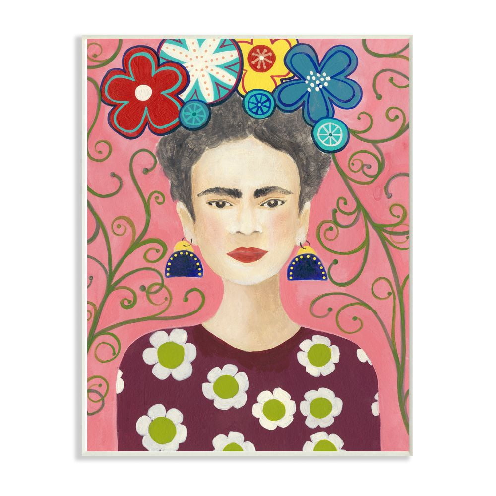 Stupell Industries Frida Fashion Designer Pattern Painting Pink Wall Plaque Art by Regina Moore