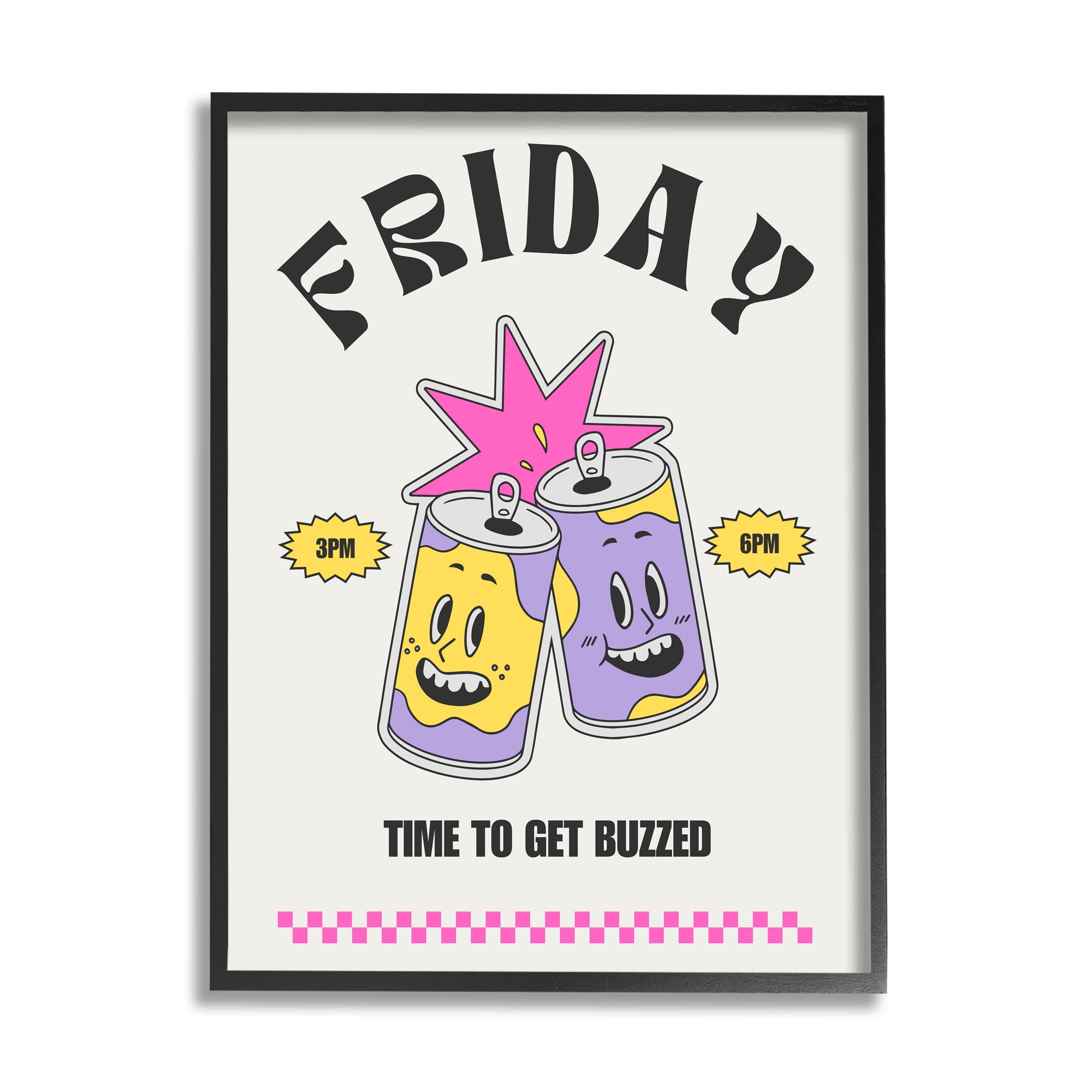 Stupell Industries Friday Vintage Beer Phrase Food & Beverage Painting Black Framed Art Print Wall Art, 16 x 20