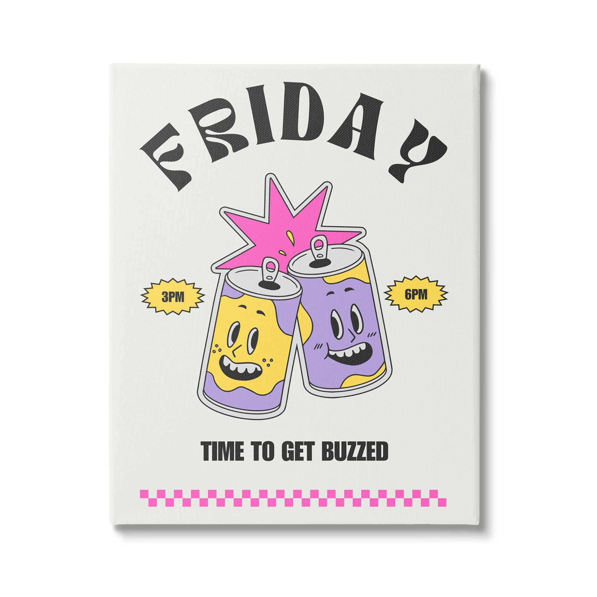 Stupell Industries Friday Vintage Beer Phrase Food & Beverage Painting Gallery Wrapped Canvas Art Print Wall Art, 24 x 30
