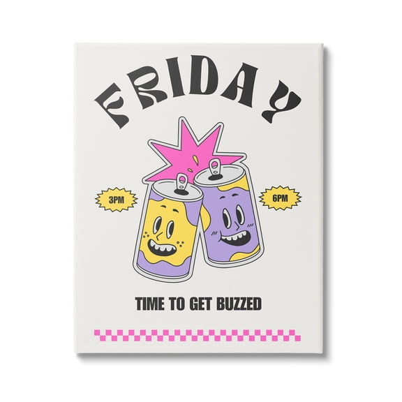 Stupell Industries Friday Vintage Beer Phrase Food & Beverage Painting Gallery Wrapped Canvas Art Print Wall Art, 30 x 40