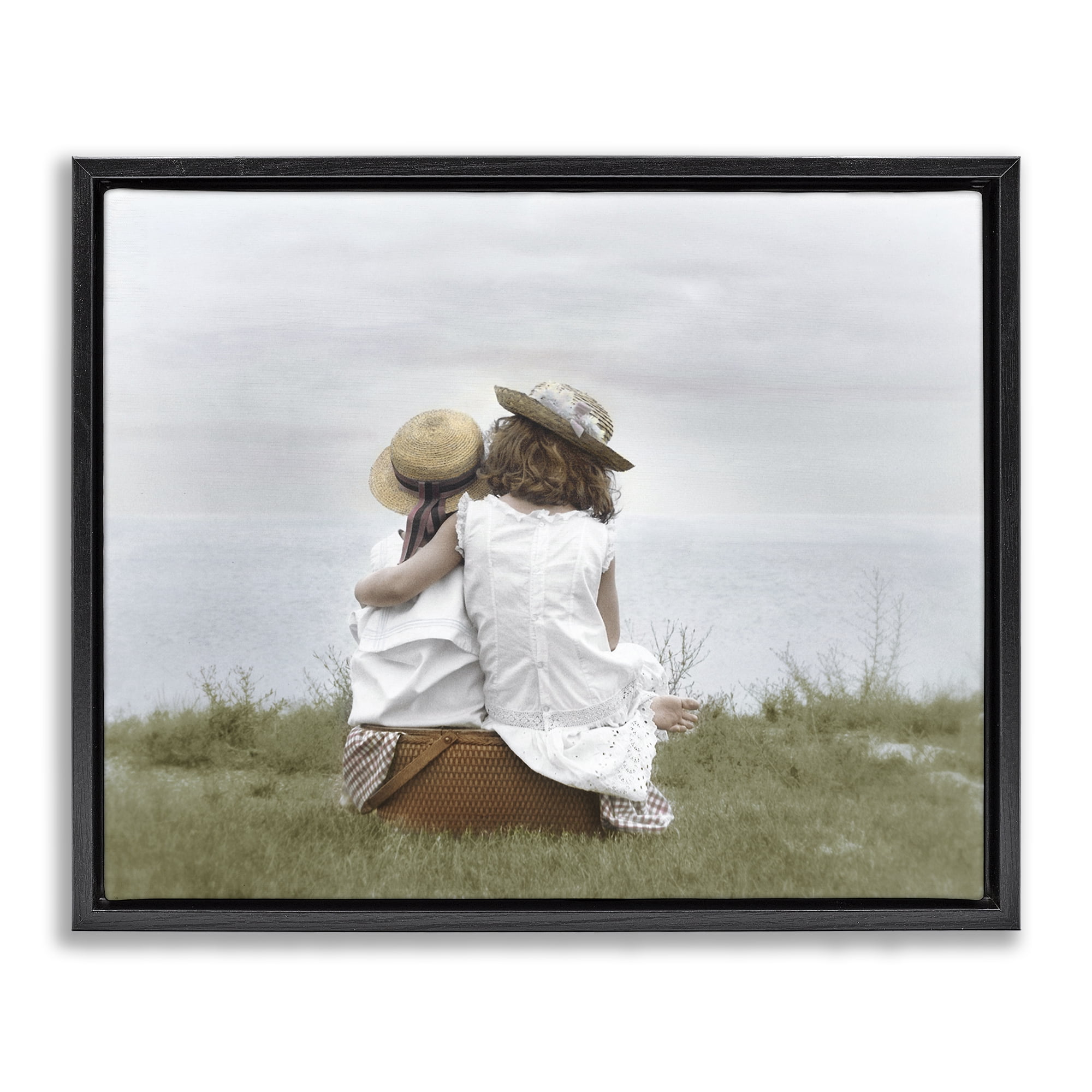 Stupell Industries Friends By The Ocean Black Framed Floater Canvas Wall Art, design by Kendra Dew