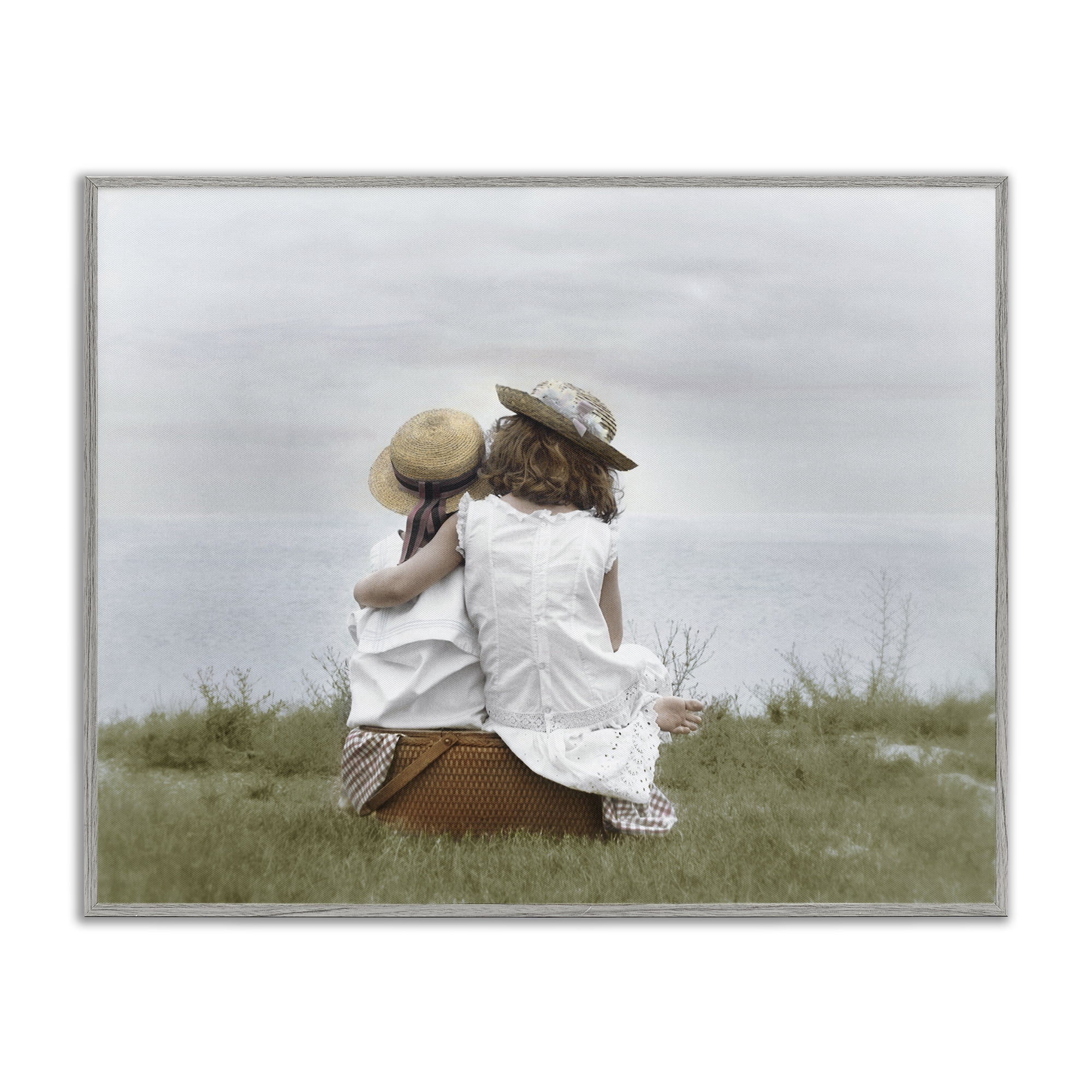 Stupell Industries Friends By The Ocean Gray Framed Giclee Art, design by Kendra Dew