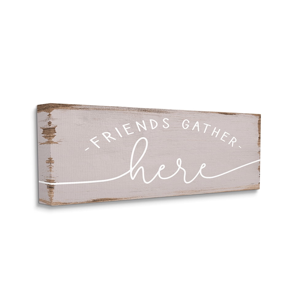 Distressed Beige and White Canvas Wall Art, 17 x 40