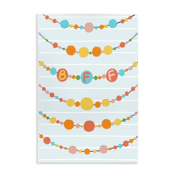 Stupell Industries Friendship Beads BFF Wall Plaque Art, design by Connie Summers