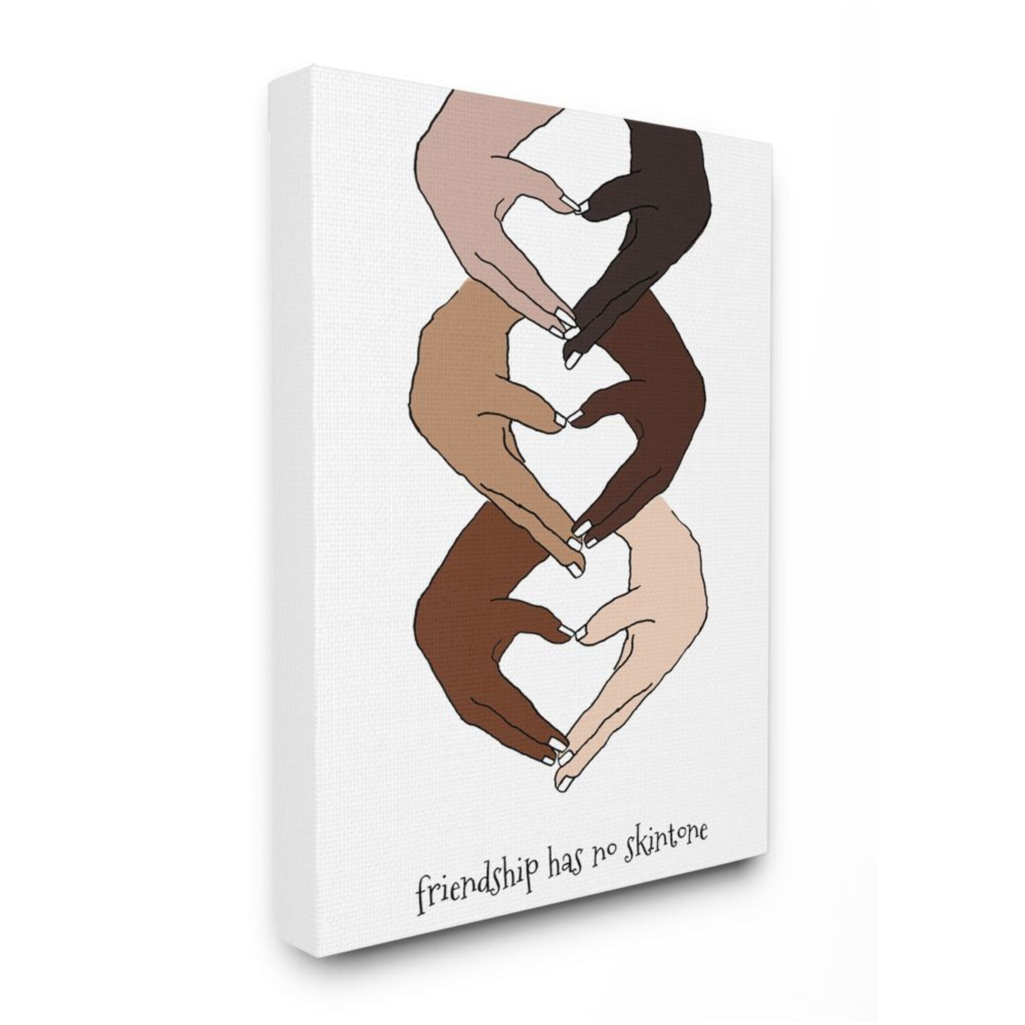 Stupell Industries Friendship Phrase Diverse Hands Heart Pose Design by Lanie Loreth, 30" x 40"