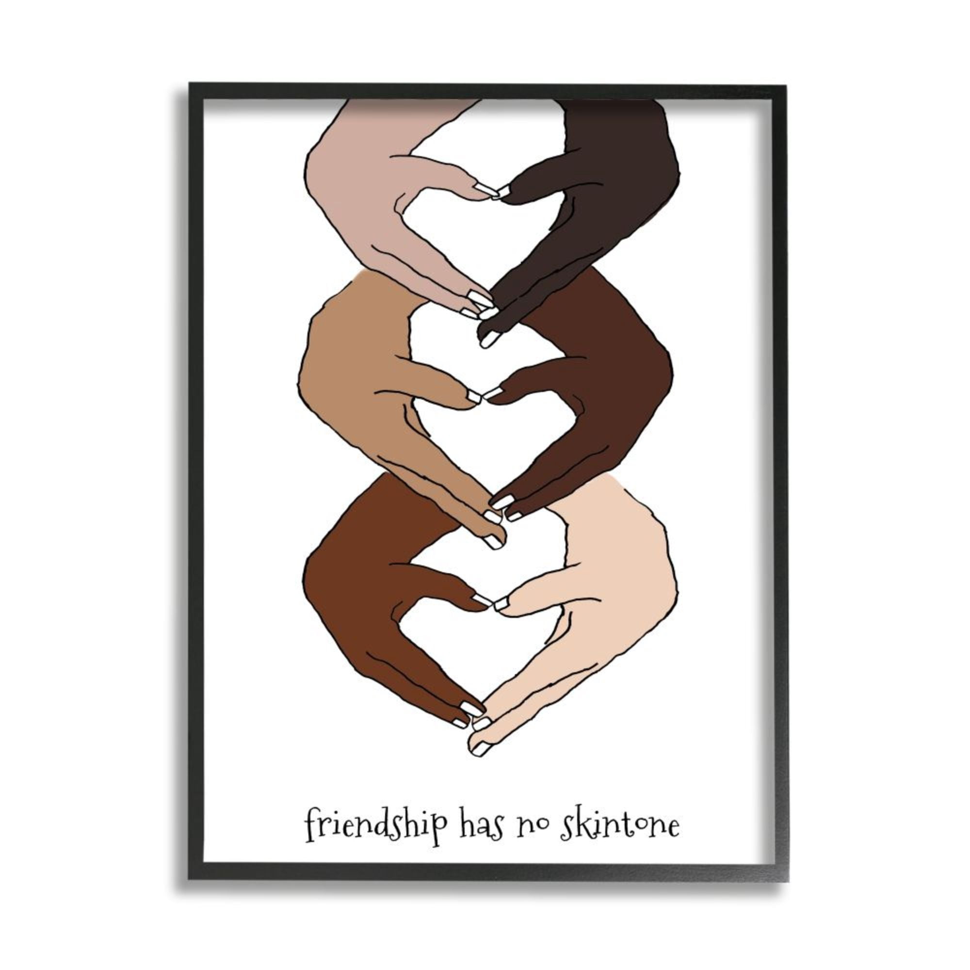 Stupell Industries Friendship Phrase Diverse Hands Heart Pose Design by Lanie Loreth