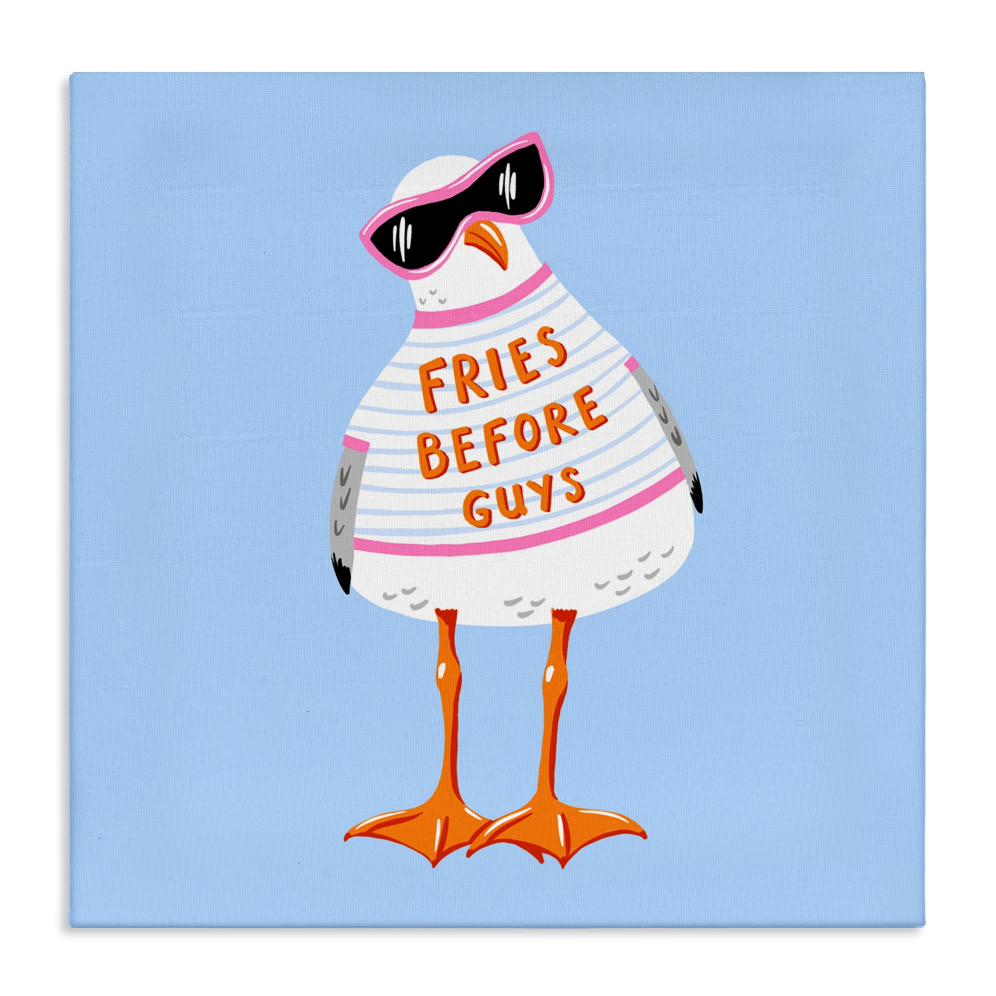 Stupell Industries Fries Before Guys Seagull Canvas Wall Art design by Bex Morley Design, 24 x 24