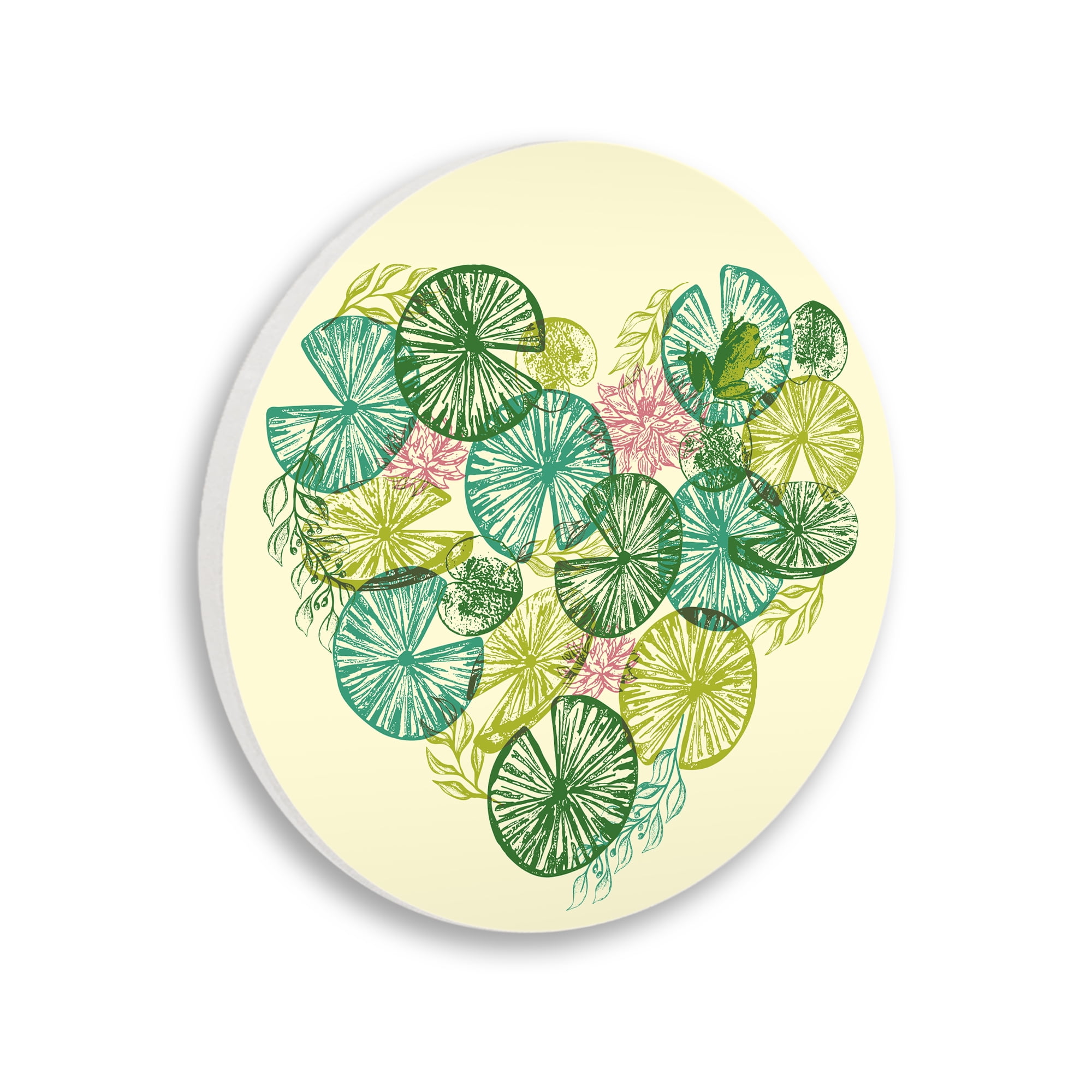 Stupell Industries Frog & Plant Lover Heart Circular Wall Plaque, design by Tobe Fonseca