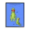 thumbnail image 1 of Stupell Industries Frog Puppet Character Blueprint Graphic Art Black Framed Art Print Wall Art, Design by Karl Hronek, 1 of 7