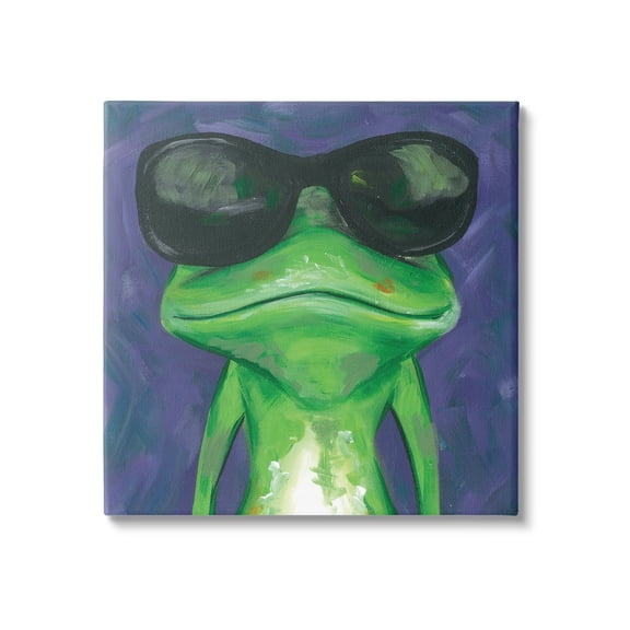 Stupell Industries Frog Wearing Sunglasses Painting Animals & Insects Painting Gallery Wrapped Canvas Print Wall Art