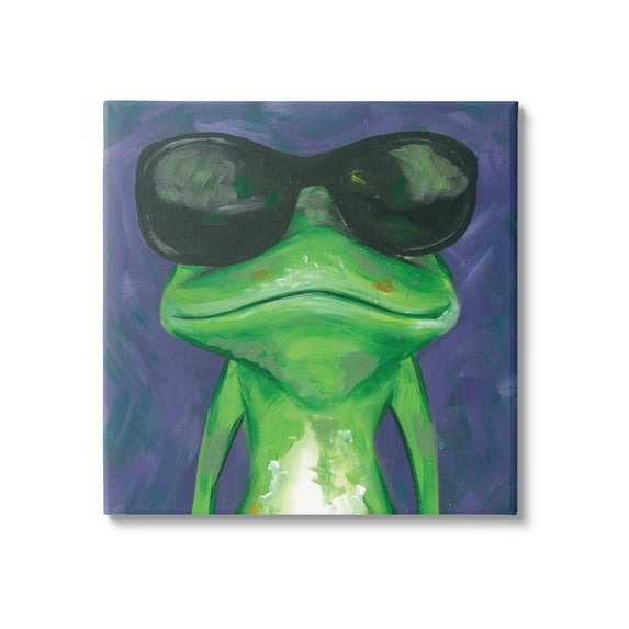 Stupell Industries Frog Wearing Sunglasses Painting Animals & Insects Painting Gallery Wrapped Canvas Print Wall Art