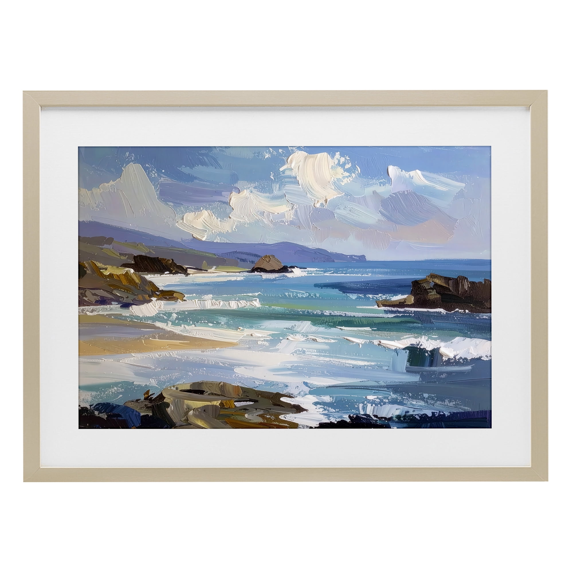 Stupell Industries From Sky To Sea Birch Framed Print Under Glass, design by Alonza Saunders