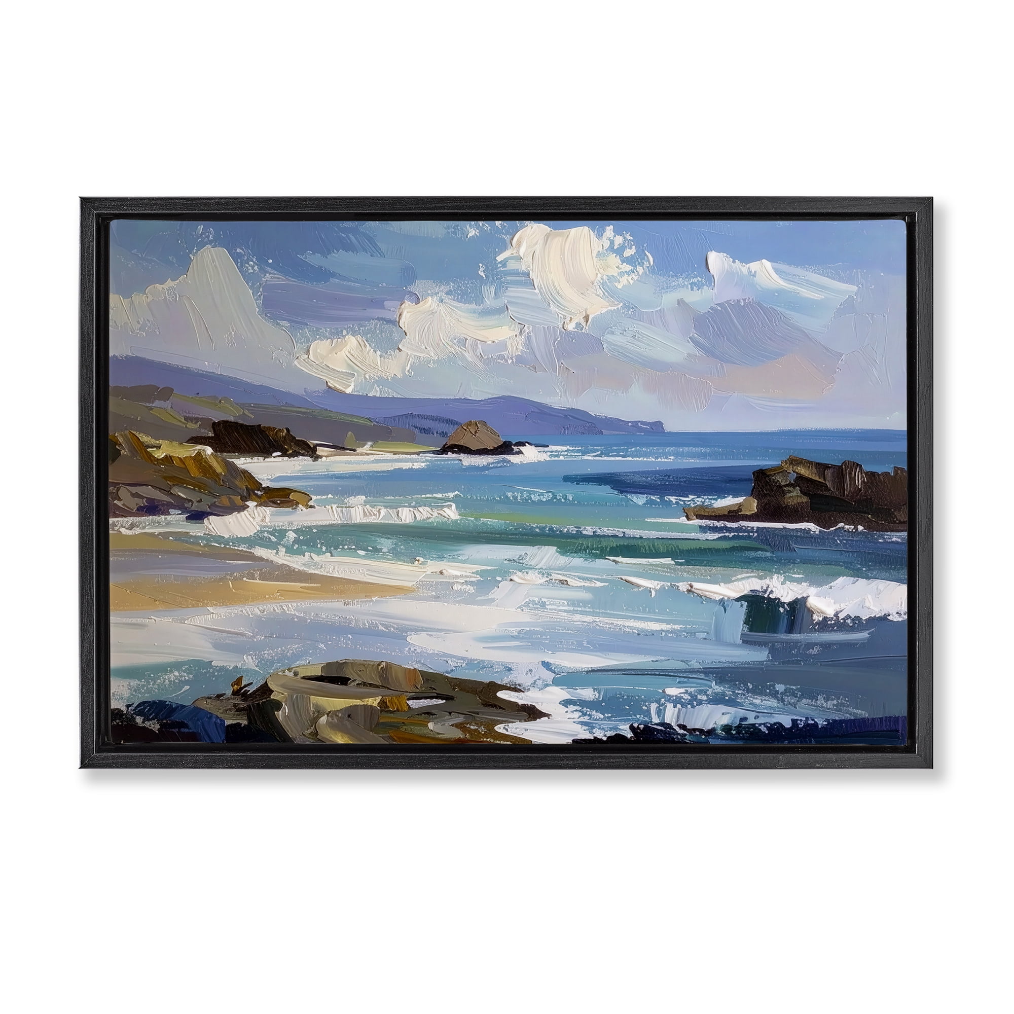 Stupell Industries From Sky To Sea Black Framed Floater Canvas Wall Art, design by Alonza Saunders