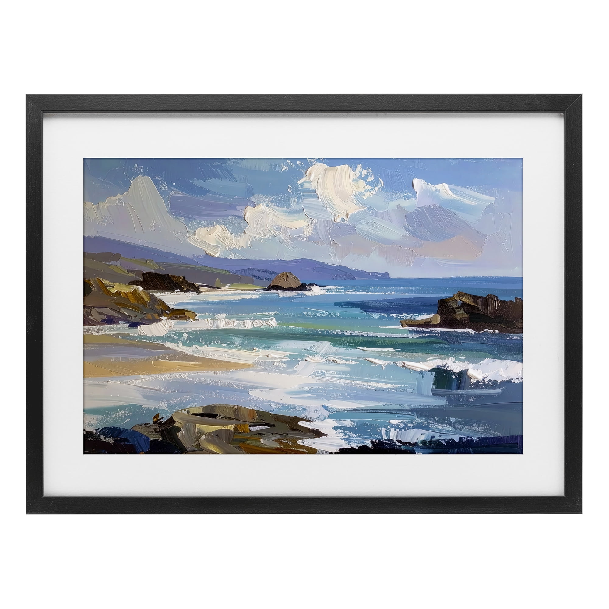 Stupell Industries From Sky To Sea Black Framed Print Under Glass, design by Alonza Saunders