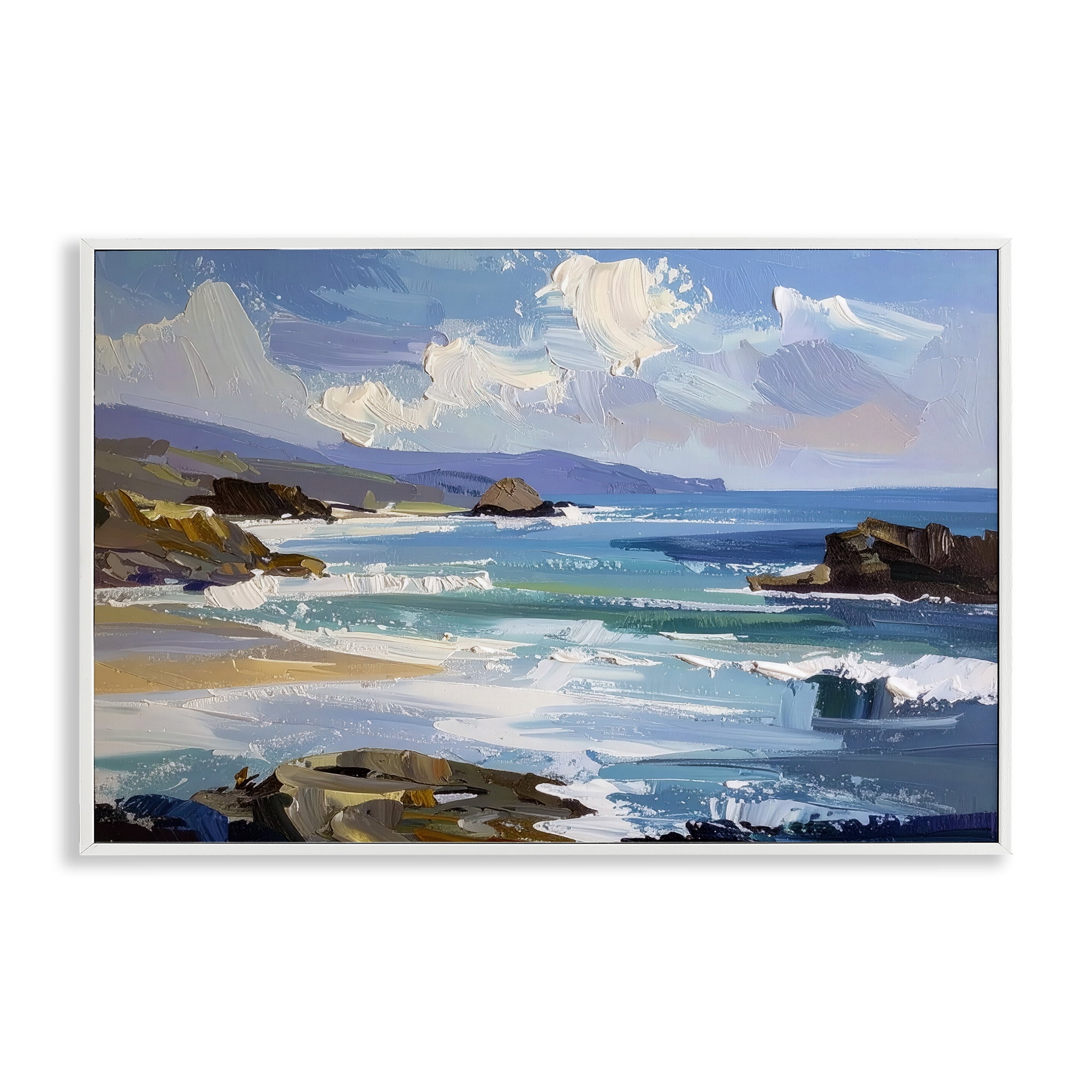 Stupell Industries From Sky To Sea White Framed Giclee Art, design by Alonza Saunders