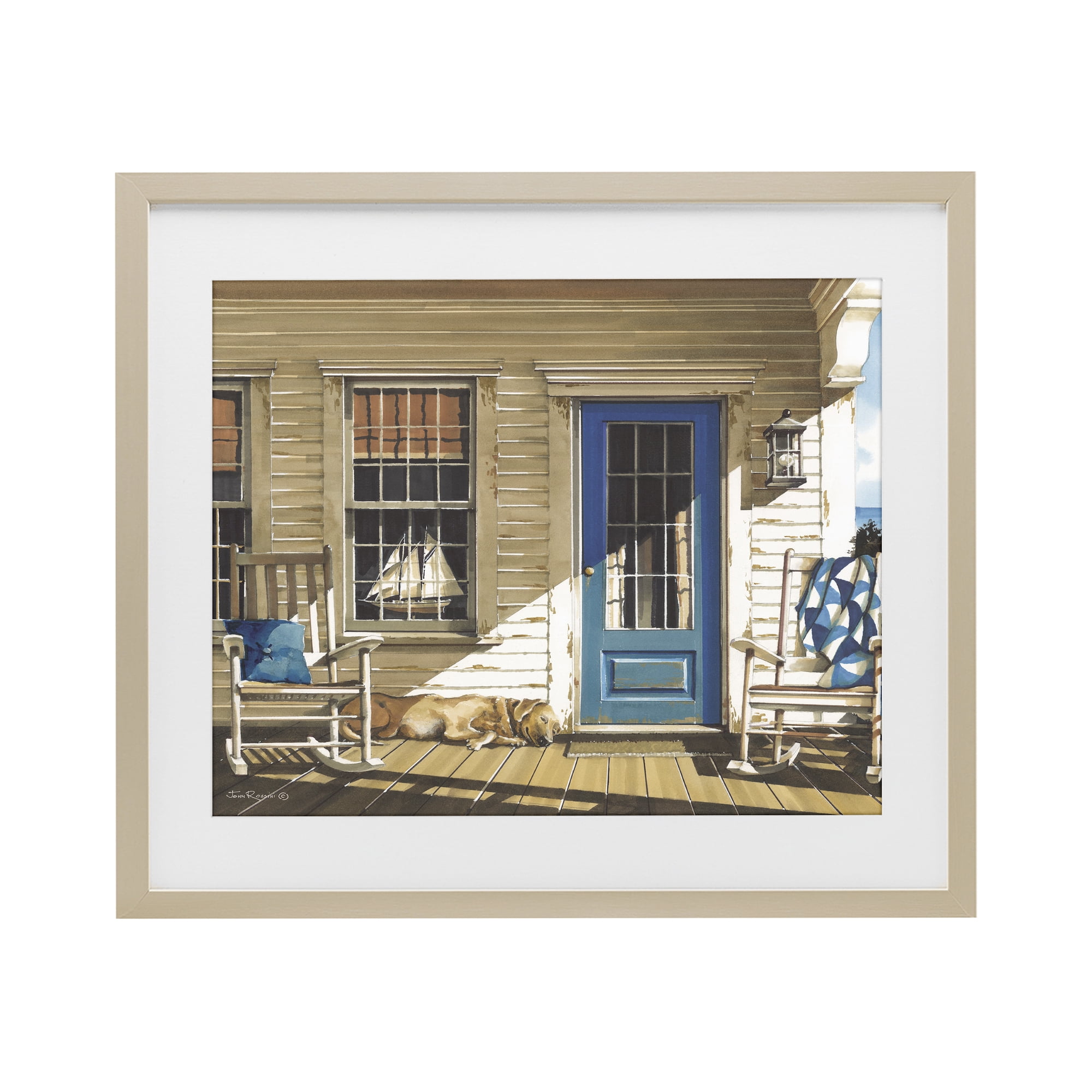 Stupell Industries Front Porch Gathering Birch Framed Print Under Glass, design by John Rossini