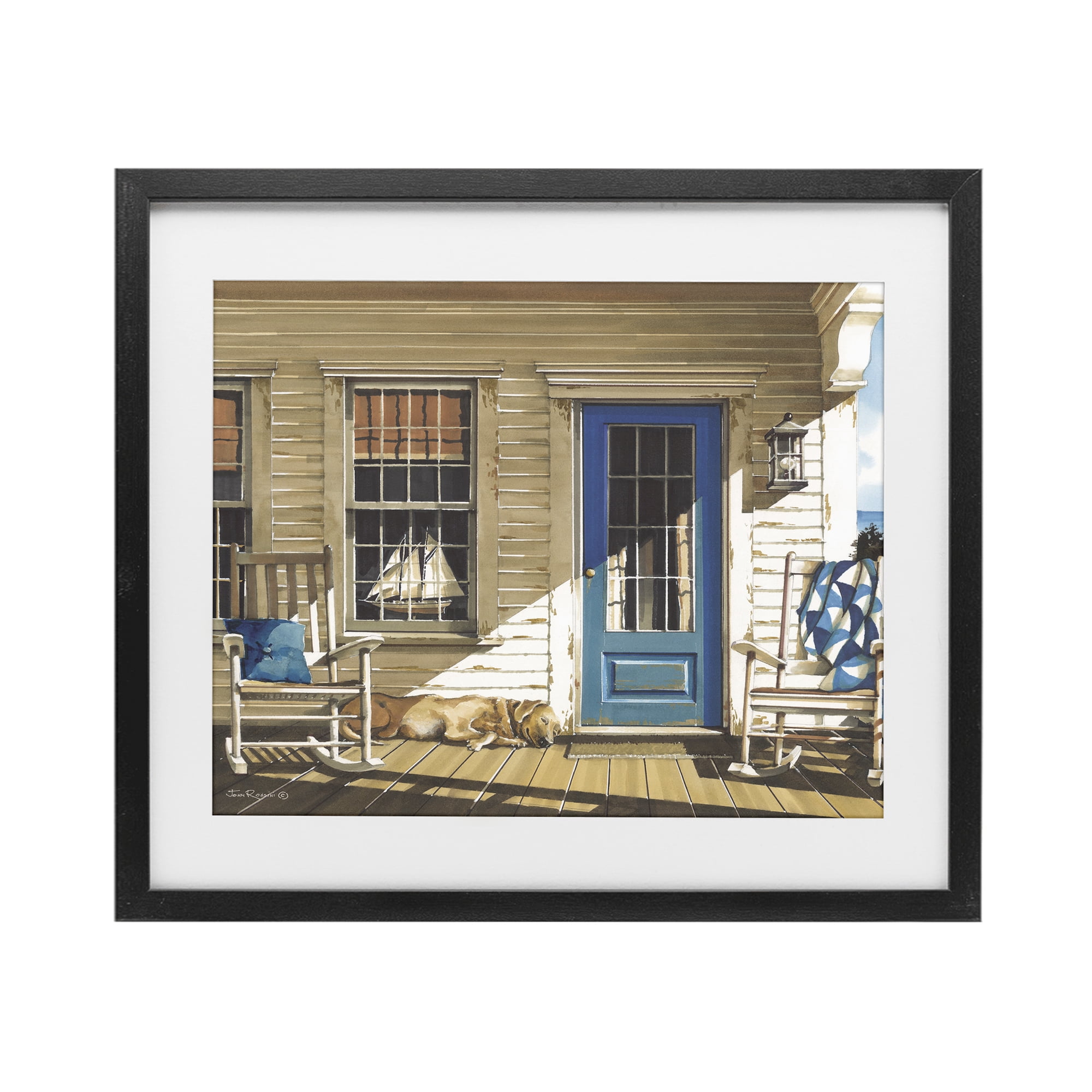 Stupell Industries Front Porch Gathering Black Framed Print Under Glass, design by John Rossini