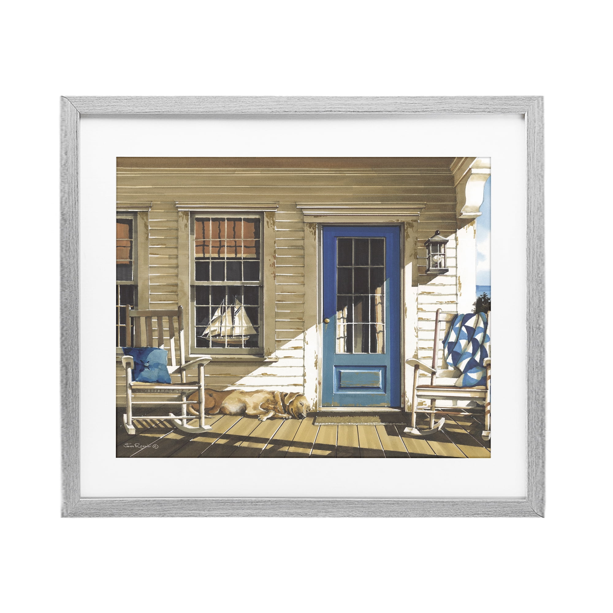Stupell Industries Front Porch Gathering Gray Framed Print Under Glass, design by John Rossini