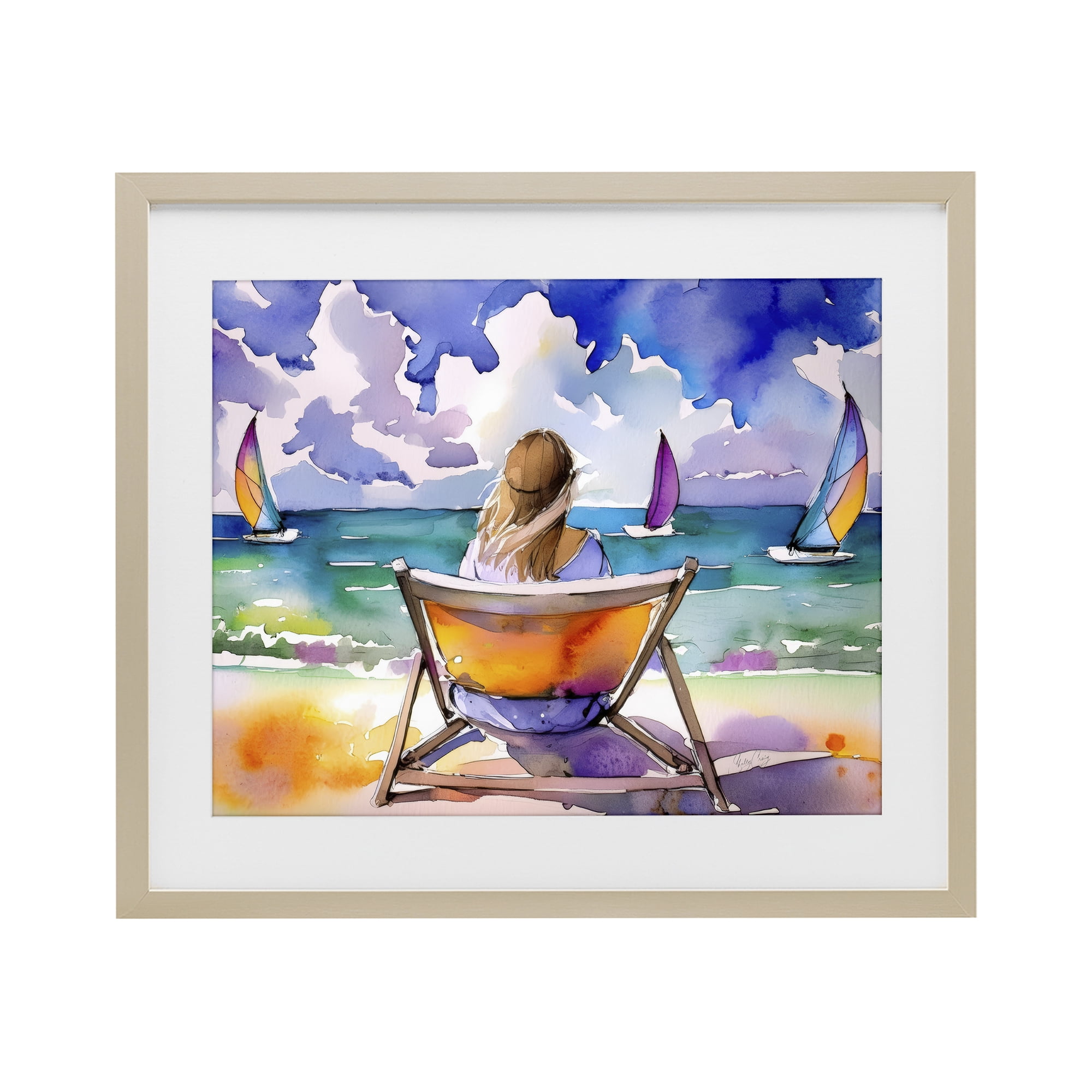 Stupell Industries Front Row to Paradise Birch Framed Print Under Glass, design by Shelly Craig