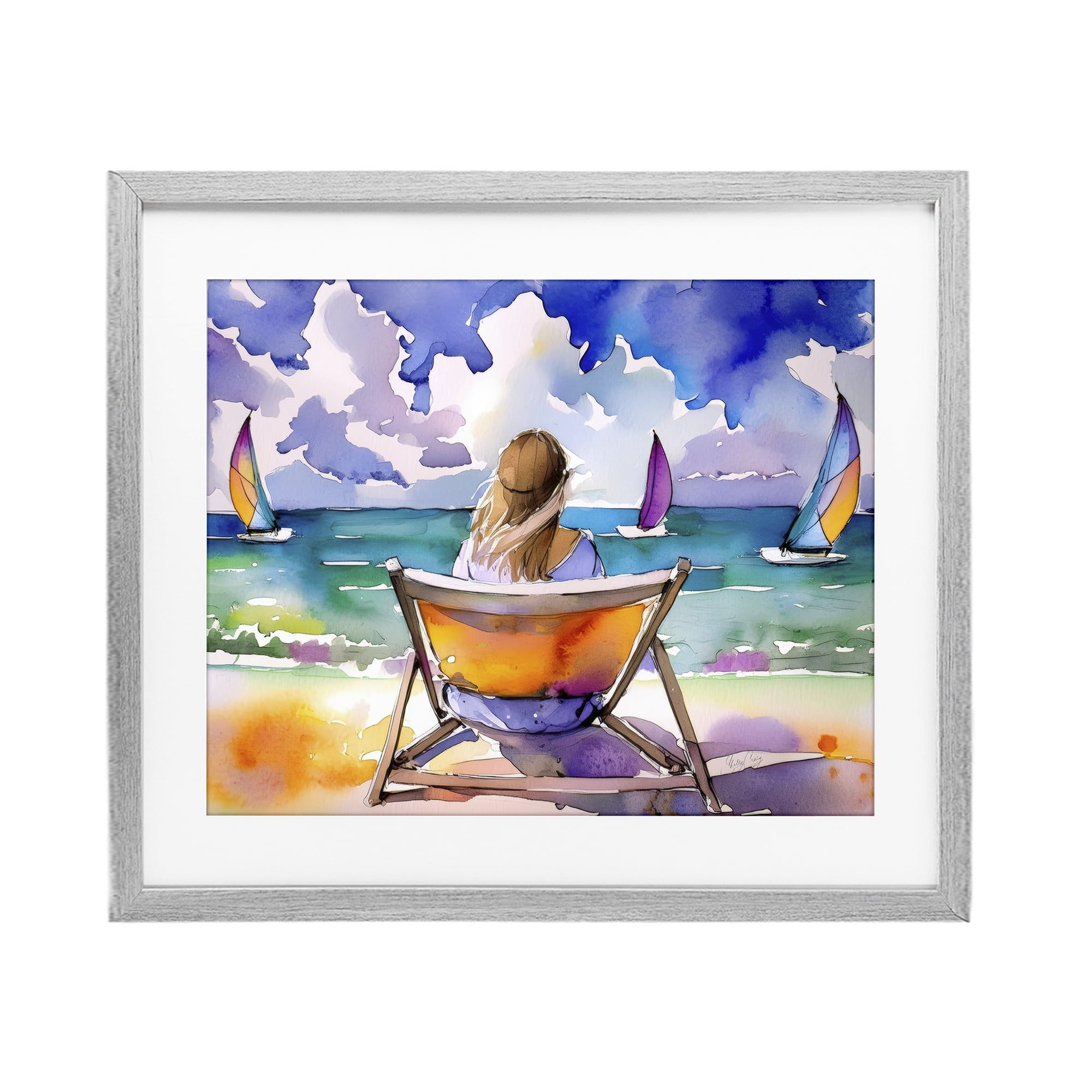 Stupell Industries Front Row to Paradise Gray Framed Print Under Glass, design by Shelly Craig