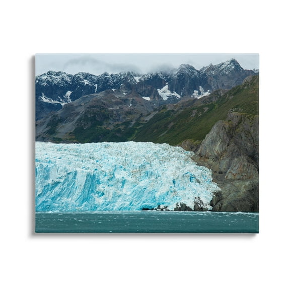 Stupell Industries Frozen Glacier Photography Nature Photography Gallery Wrapped Canvas Art Print Wall Art, 20 x 16