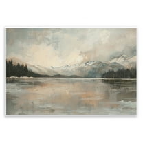 Stupell Industries Frozen Lake Landscape Landscape & Nature Painting Unframed Art Print Wall Art, 15 x 10