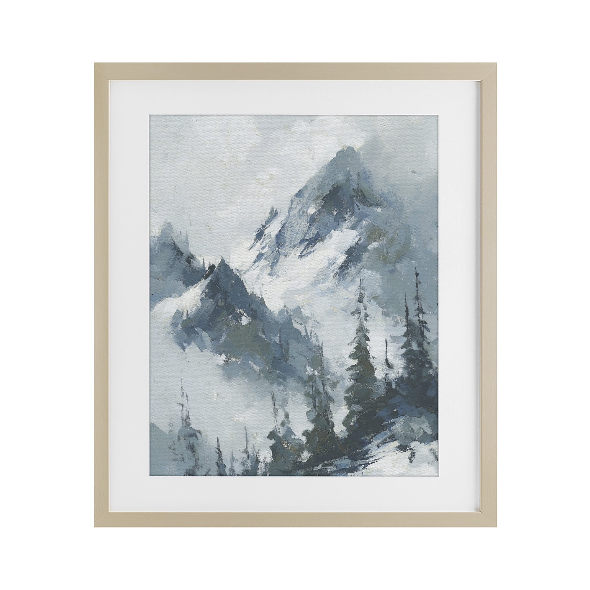 Stupell Industries Frozen Majesty Mountains Birch Framed Print Under Glass, design by Svetlana Aleynikova