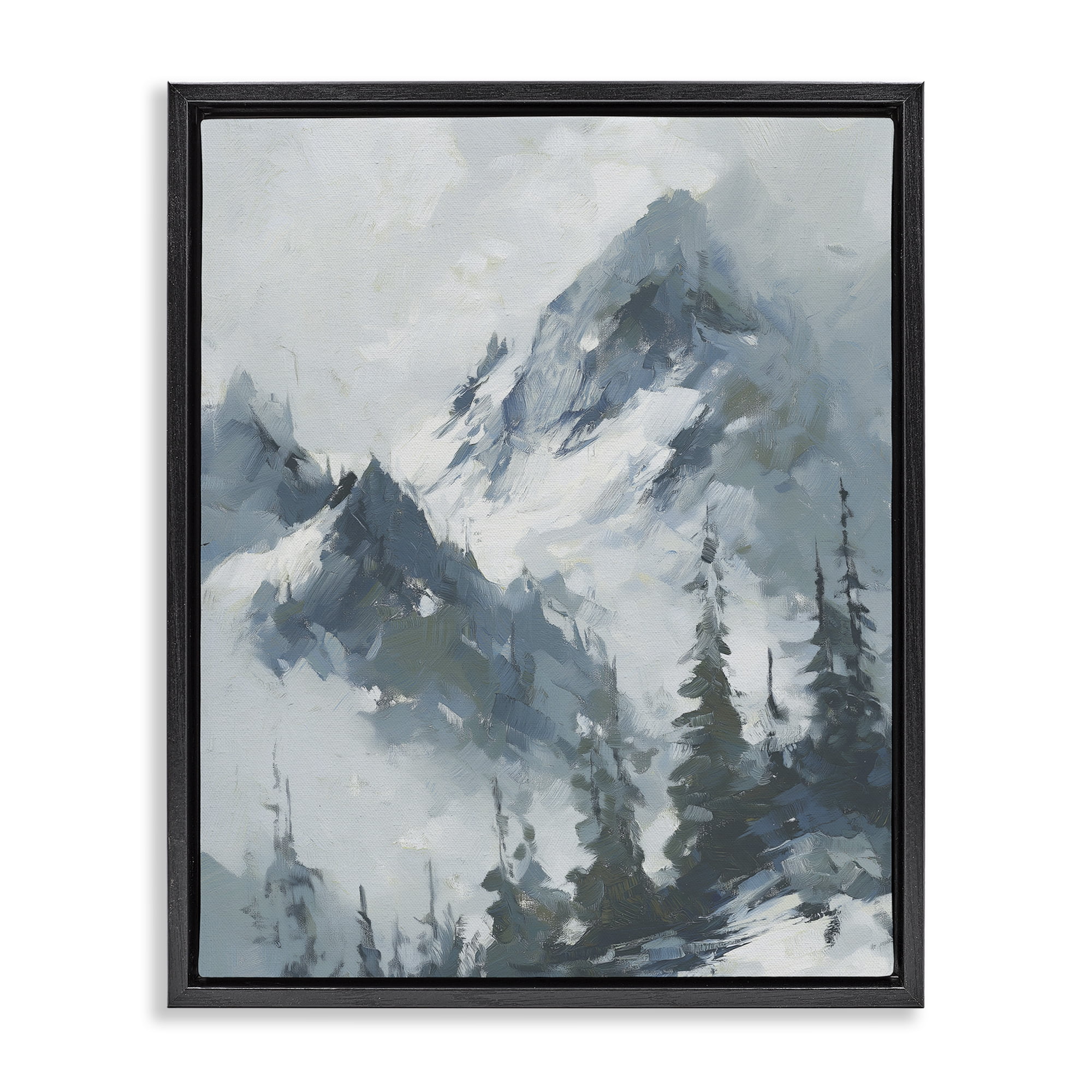 Stupell Industries Frozen Majesty Mountains Black Framed Floater Canvas Wall Art, design by Svetlana Aleynikova