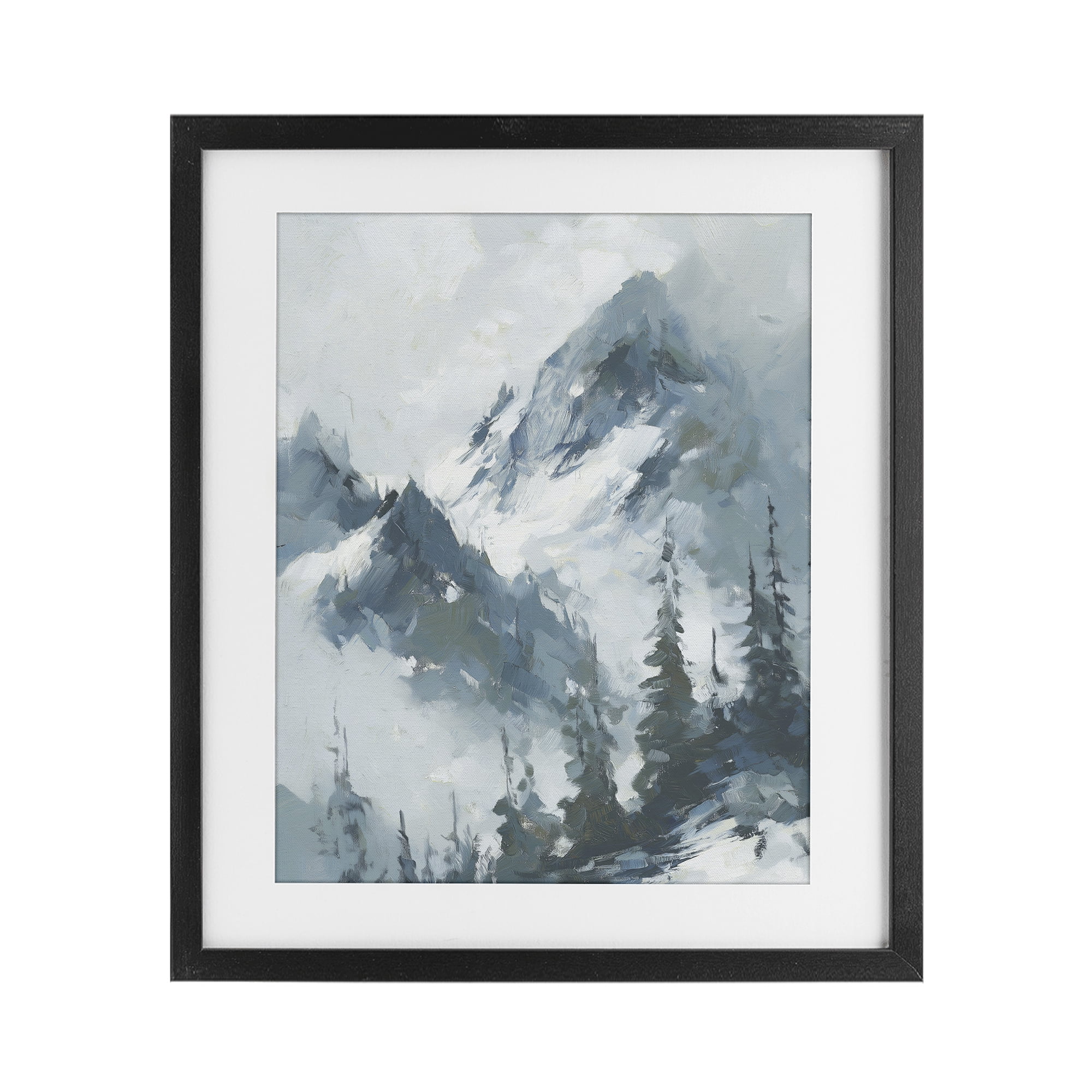 Stupell Industries Frozen Majesty Mountains Black Framed Print Under Glass, design by Svetlana Aleynikova