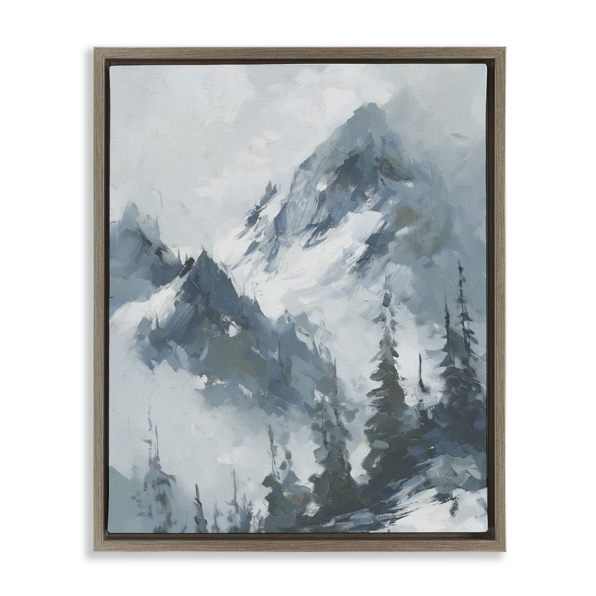 Stupell Industries Frozen Majesty Mountains Brown Framed Floater Canvas Wall Art, design by Svetlana Aleynikova