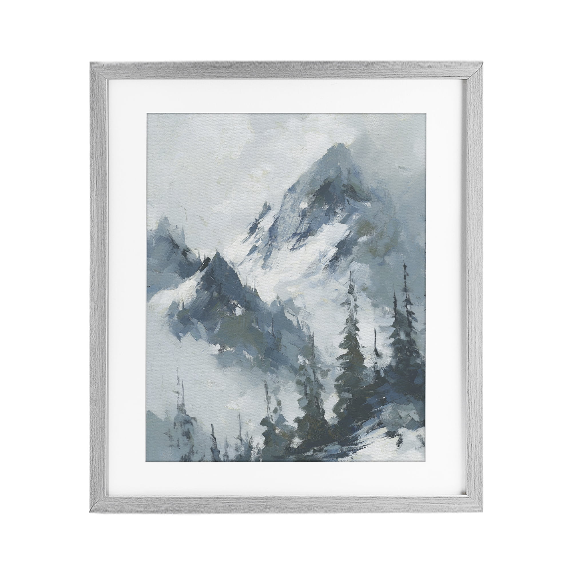 Stupell Industries Frozen Majesty Mountains Gray Framed Print Under Glass, design by Svetlana Aleynikova