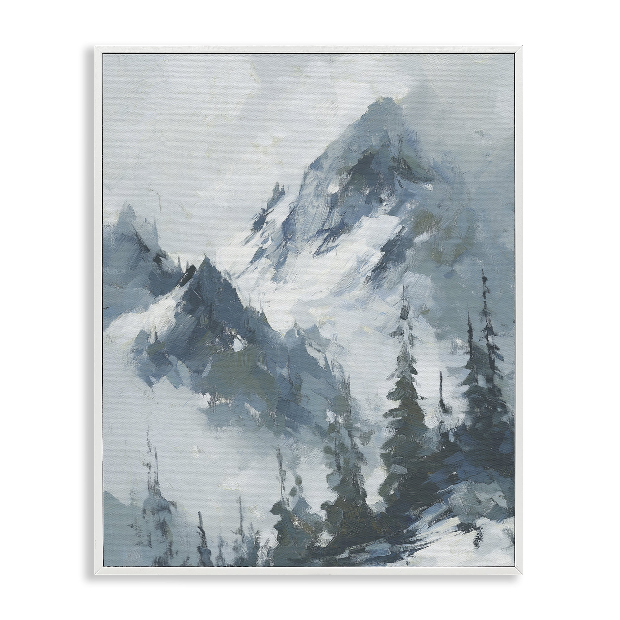 Stupell Industries Frozen Majesty Mountains White Framed Giclee Art, design by Svetlana Aleynikova