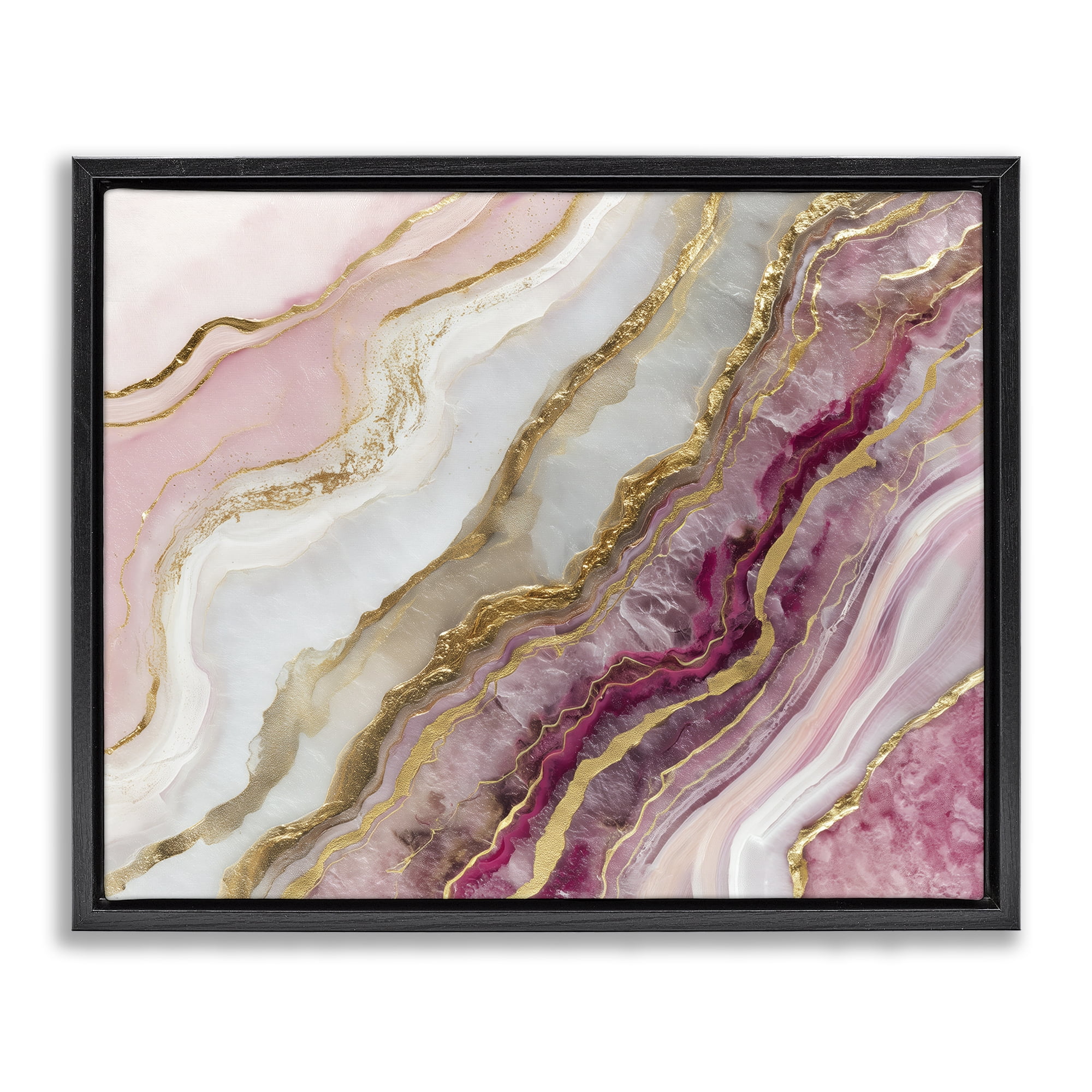 Stupell Industries Frozen Petal Stone Black Framed Floater Canvas Wall Art, design by Svetlana Aleynikova