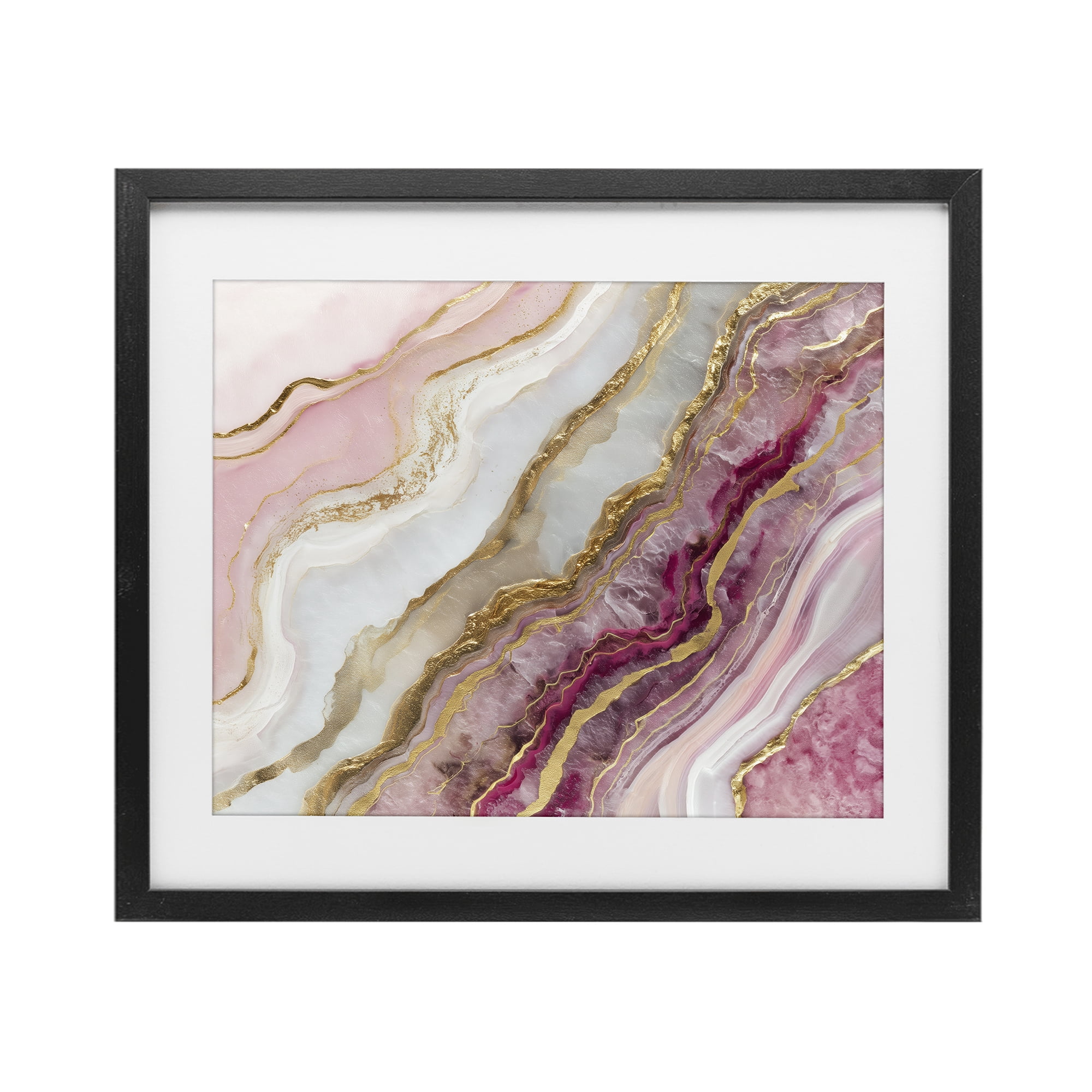 Stupell Industries Frozen Petal Stone Black Framed Print Under Glass, design by Svetlana Aleynikova