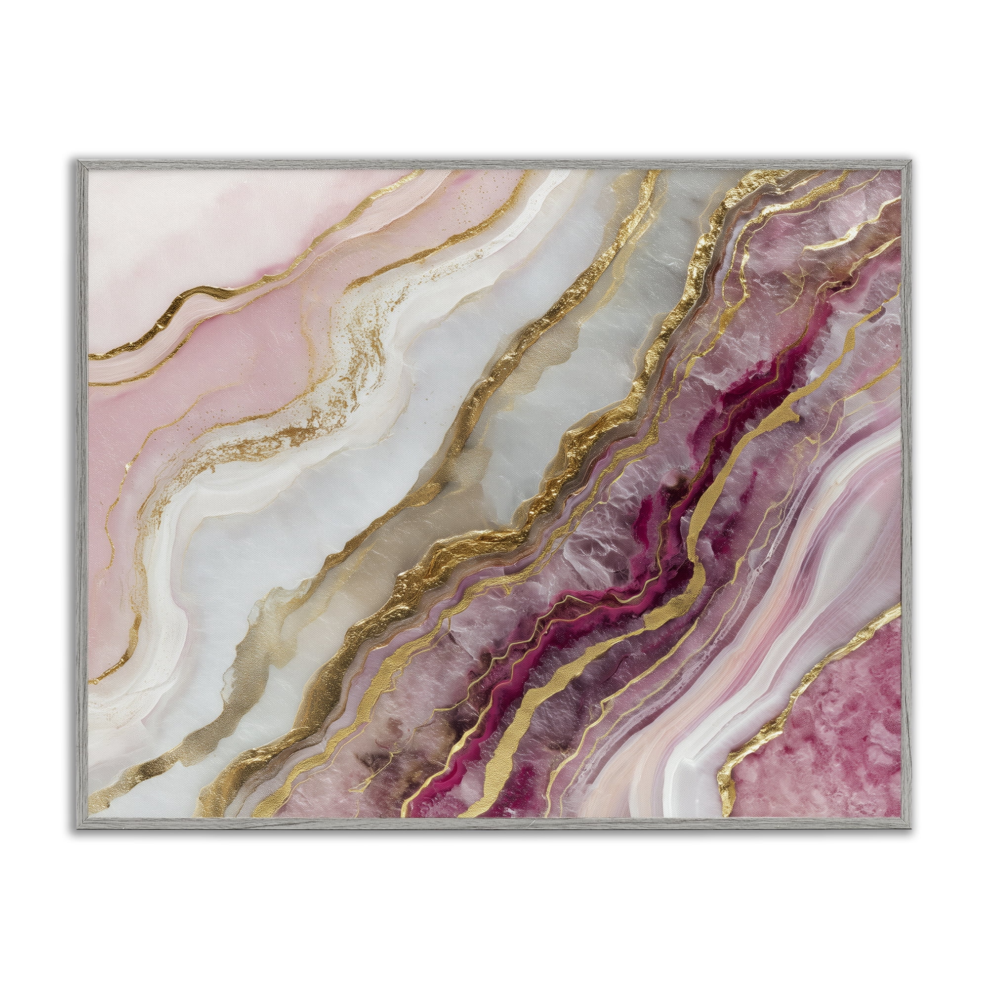 Stupell Industries Frozen Petal Stone Gray Framed Giclee Art, design by Svetlana Aleynikova