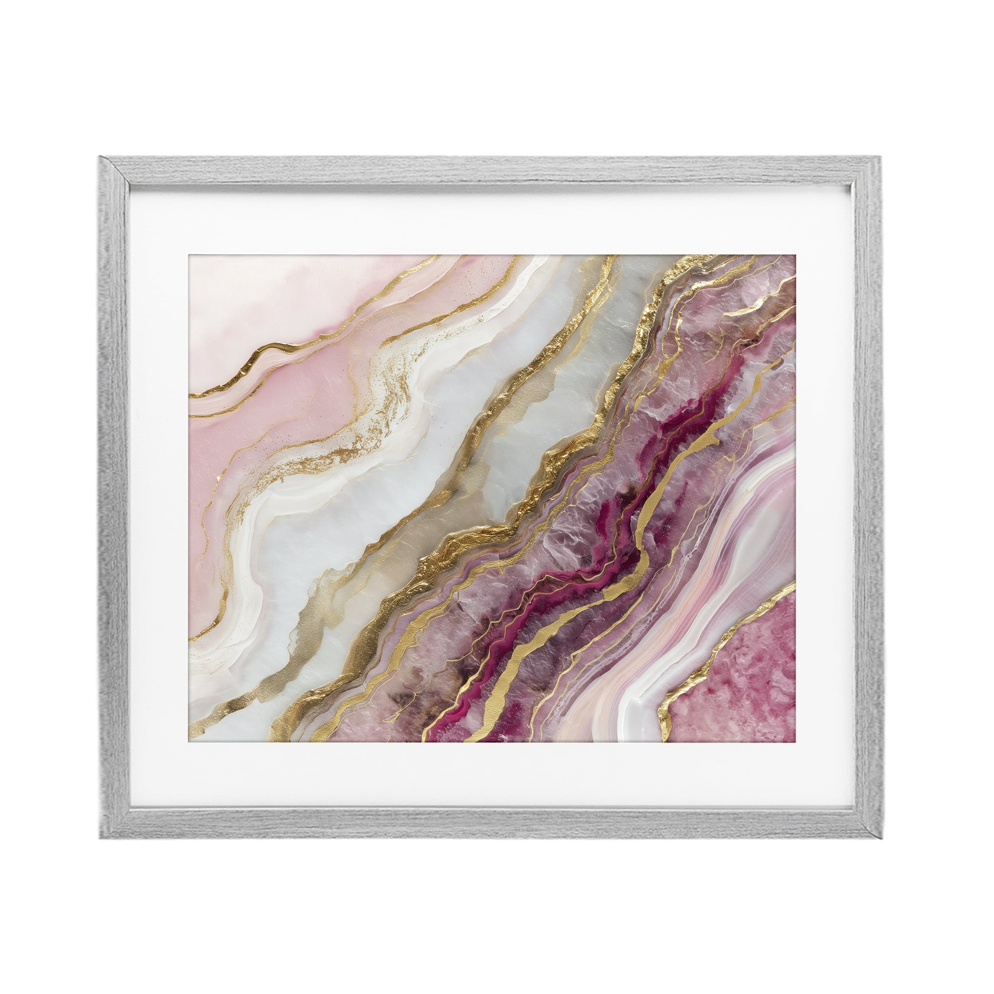 Stupell Industries Frozen Petal Stone Gray Framed Print Under Glass, design by Svetlana Aleynikova